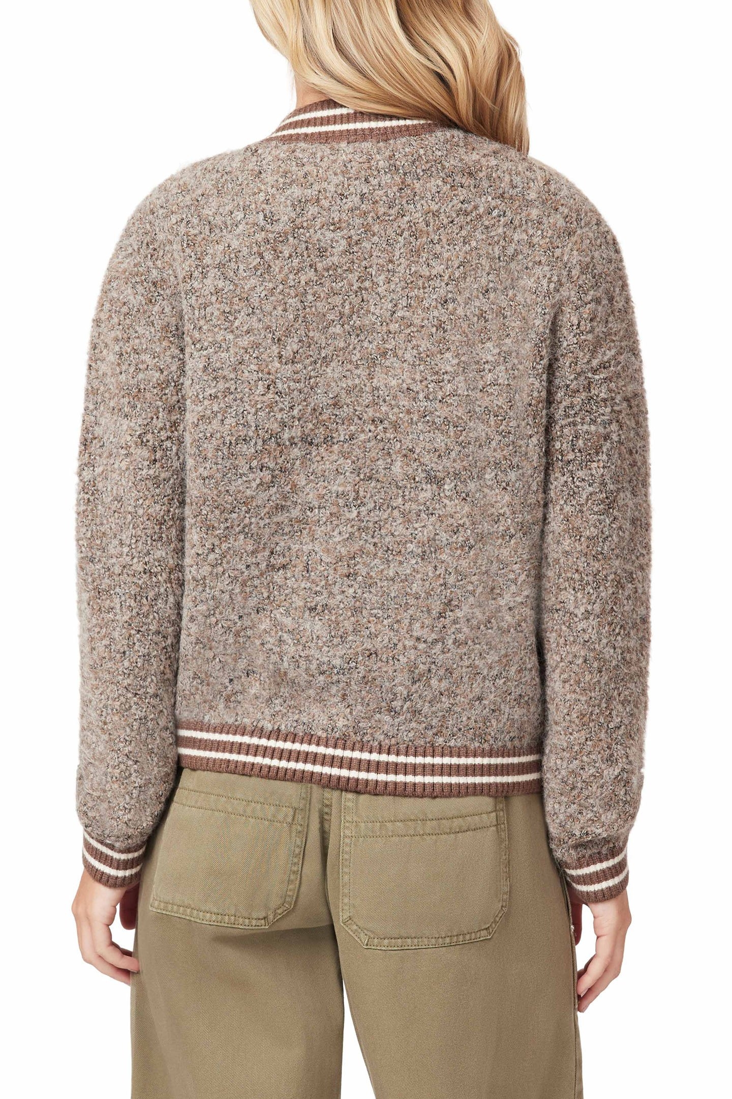 BOUCLE BOMBER JACKET MEDIUM BROWN 2