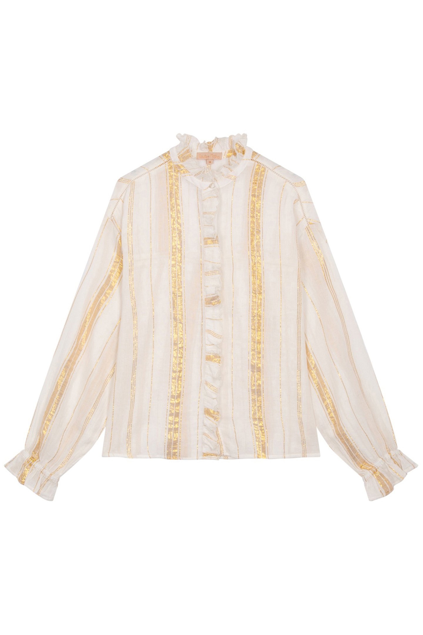 BLOUSE ILONKANIA WHITE & GOLD STRIPES 3
