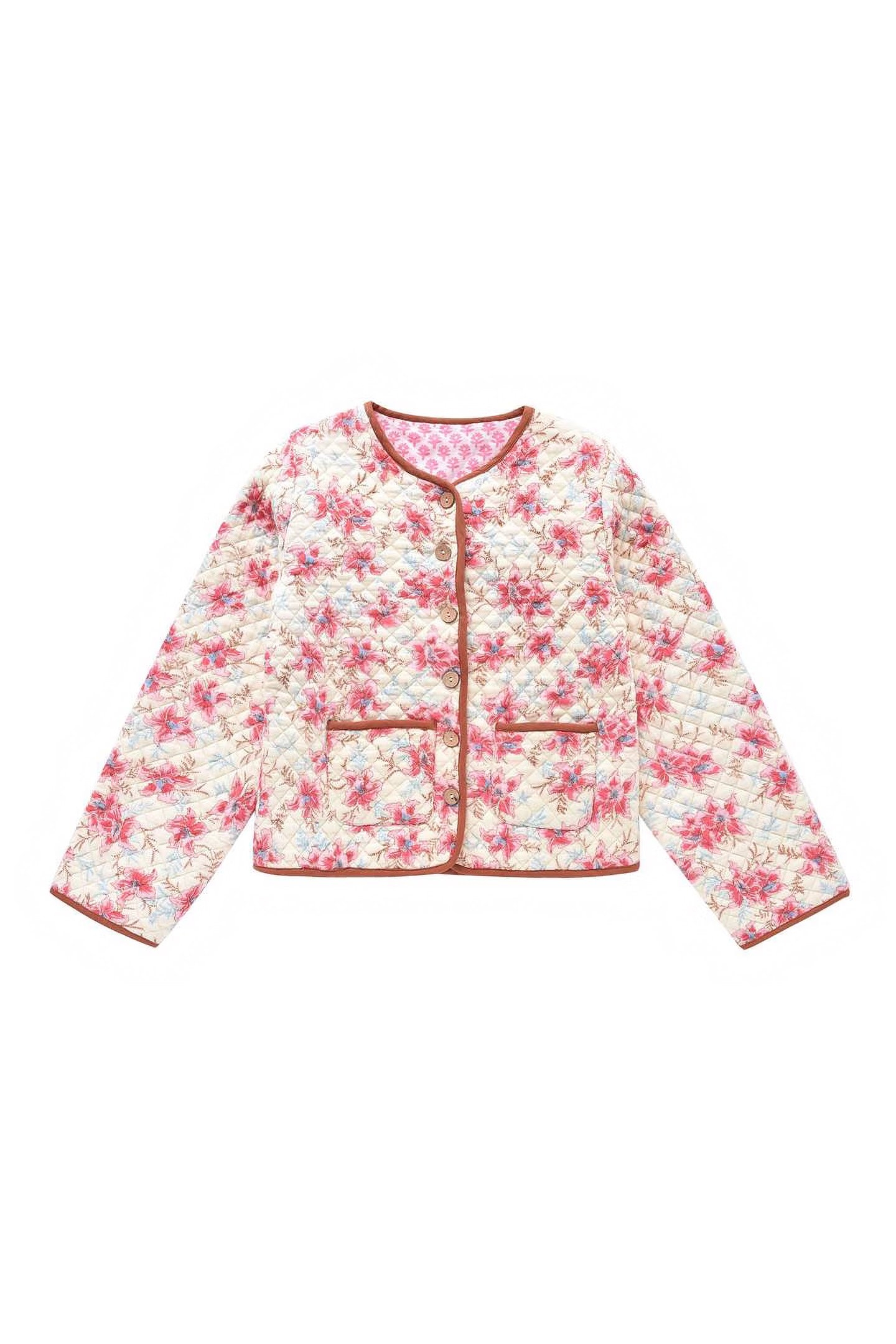 JACKET ASTRID RASPBERRY FLOWERS 1