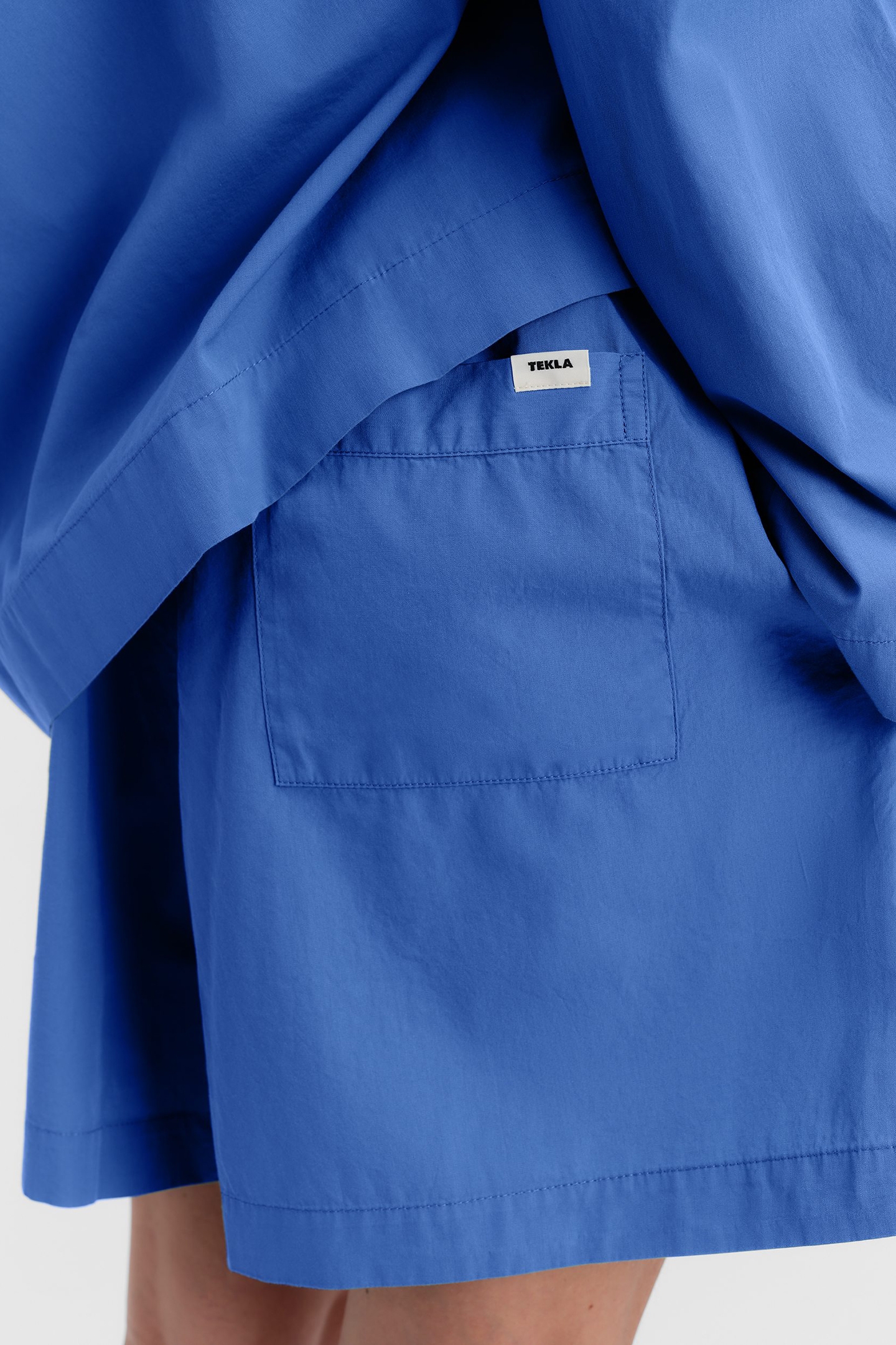 UNISEX POPLIN PYJAMAS SHORTS ROYAL BLUE 5