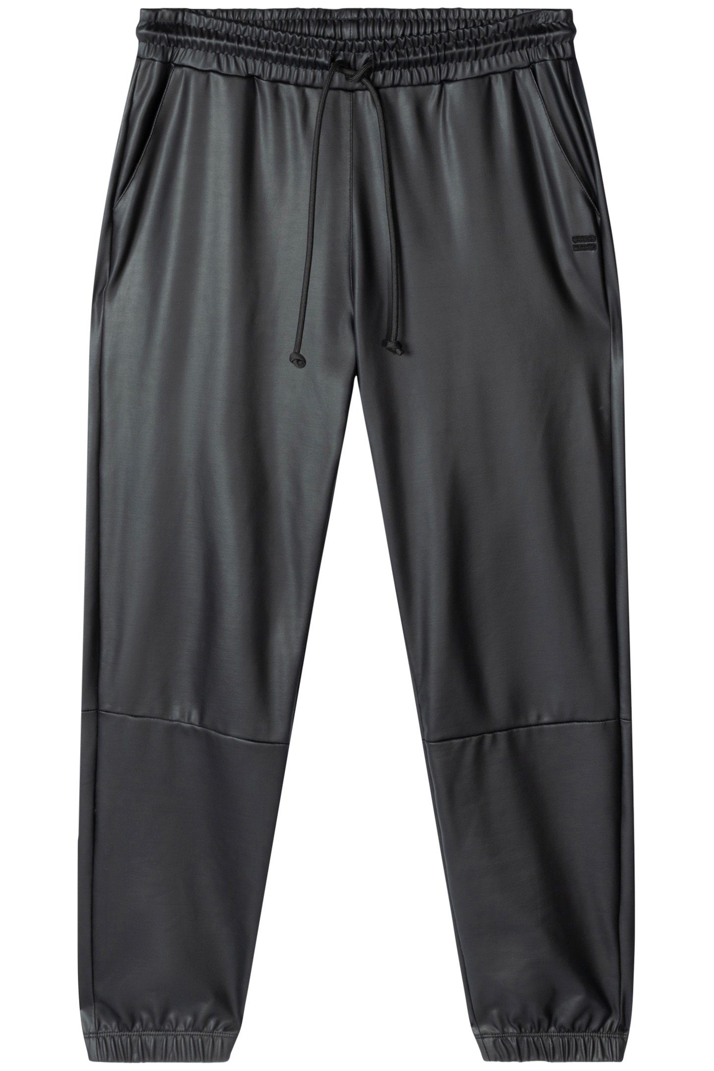 THE LEATHERLOOK CROPPED JOGGER BLACK 3