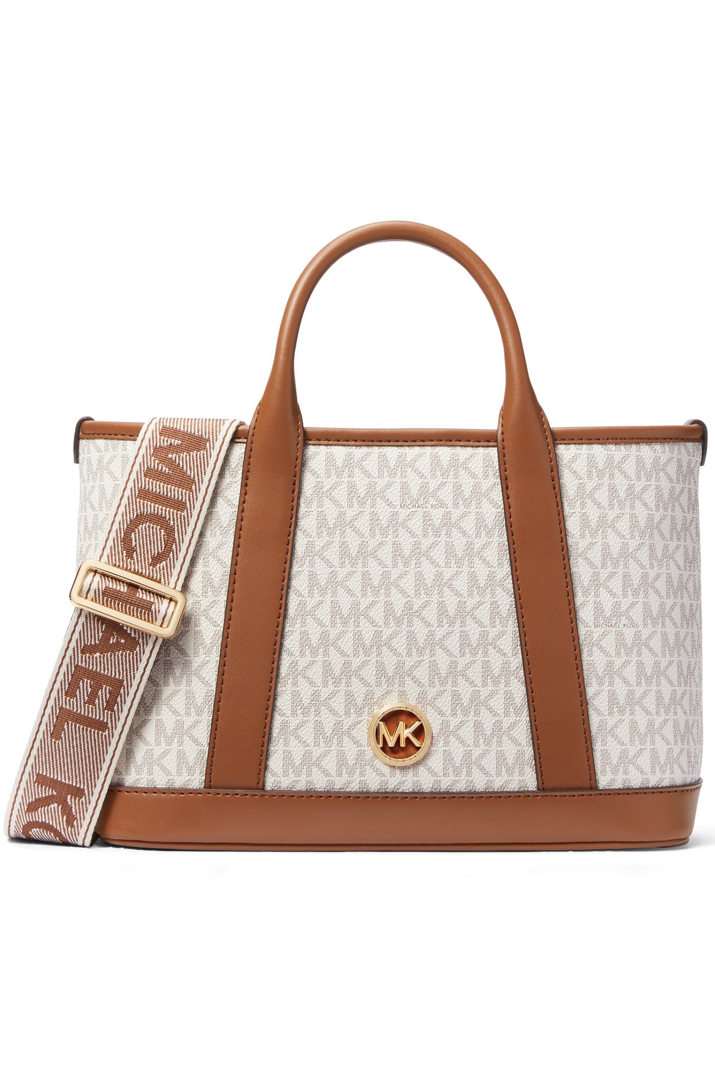 SATCHEL BAG IN CREAM AND BROWN 1