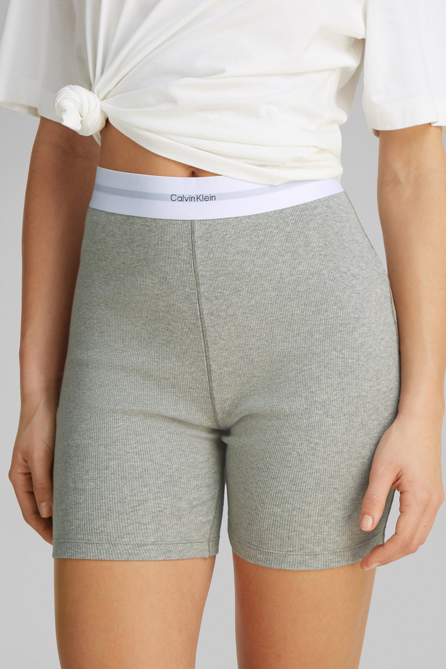 RIB BIKE SHORT GREY HEATHER 5