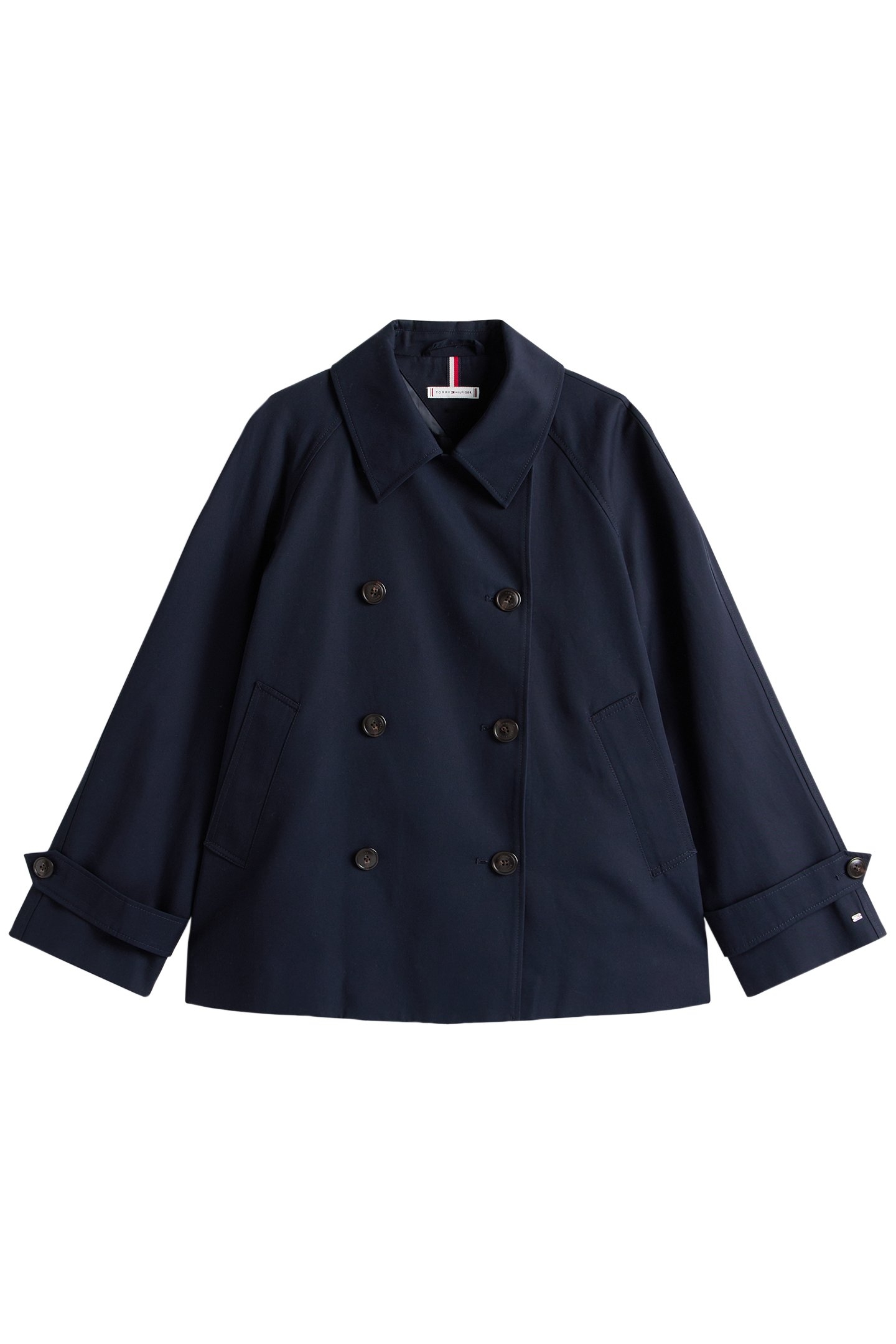 COTTON REG SHORT TRENCH COAT DESERT SKY 3