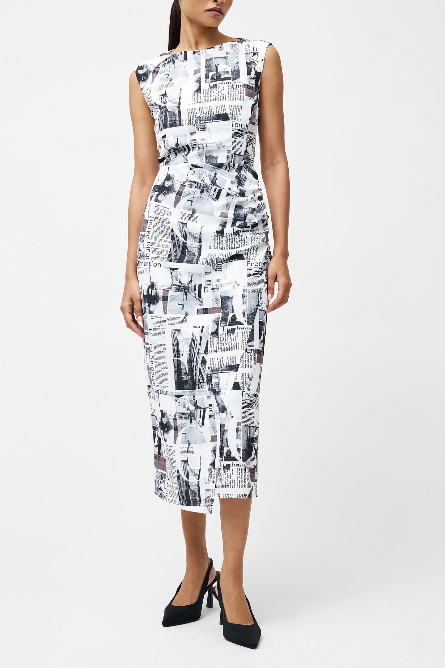 ATLANTIS DORI CREPE DRESS BLACK/WHITE 1