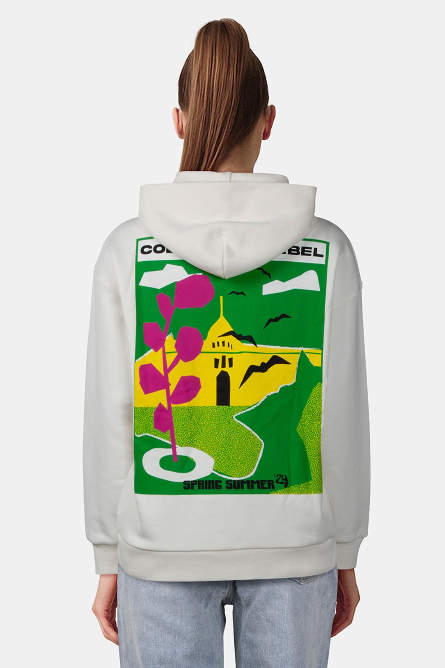 MOTEL SCENERY OVERSIZED HOODIE OFF WHITE 2