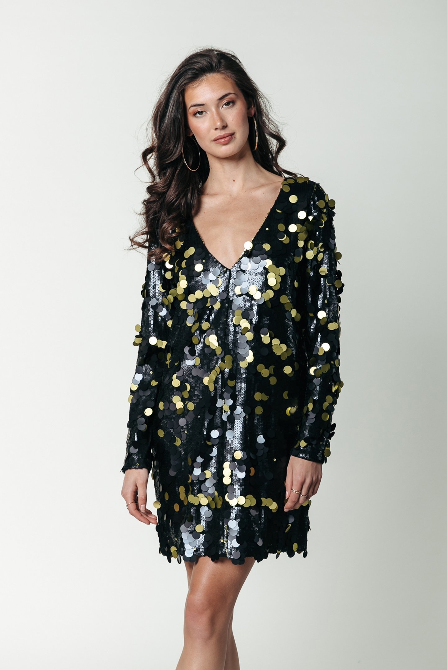 TINA SEQUINS STRAIGHT DRESS LIME 1