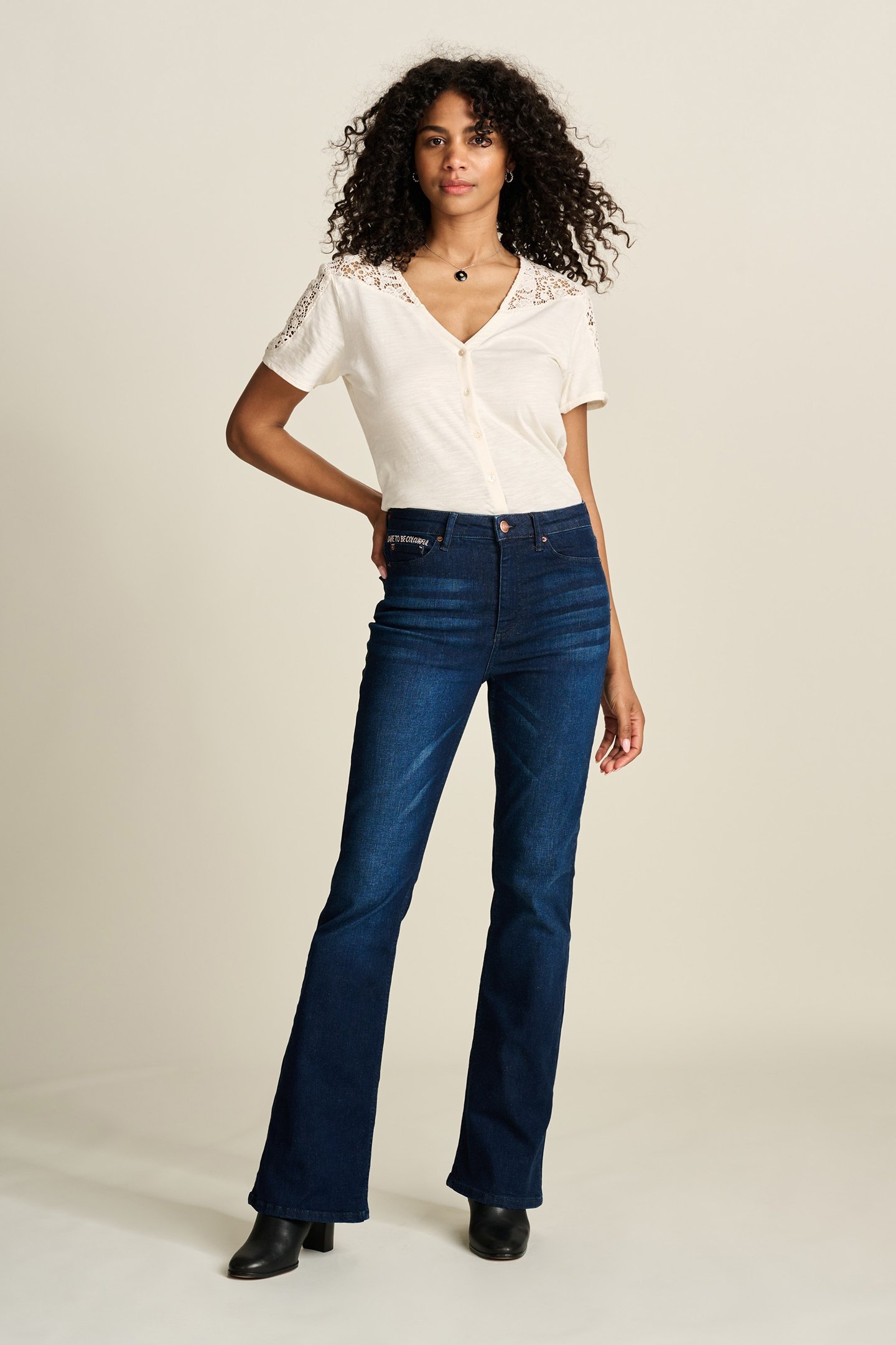 JEANS - ESMEE FLARE DARK BLUE 1