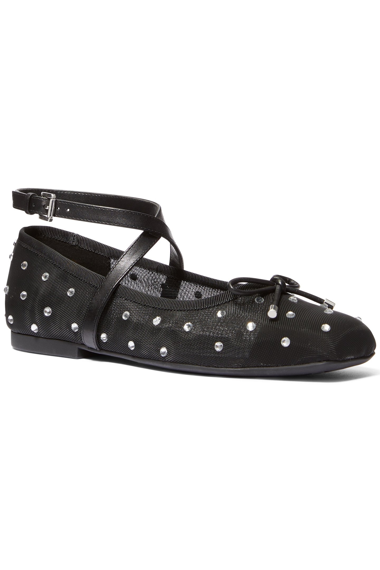 COLLETTE WRAP BALLET SHOE IN BLACK STUDS 2