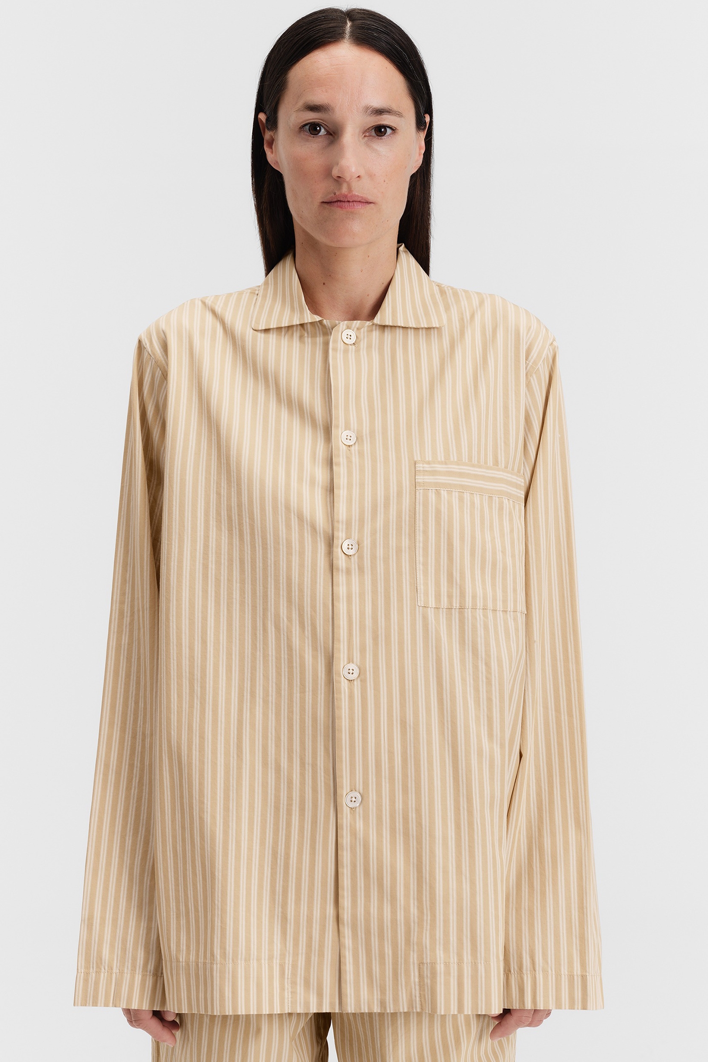 UNISEX POPLIN PYJAMAS SHIRT CORINTH STRIPES 1