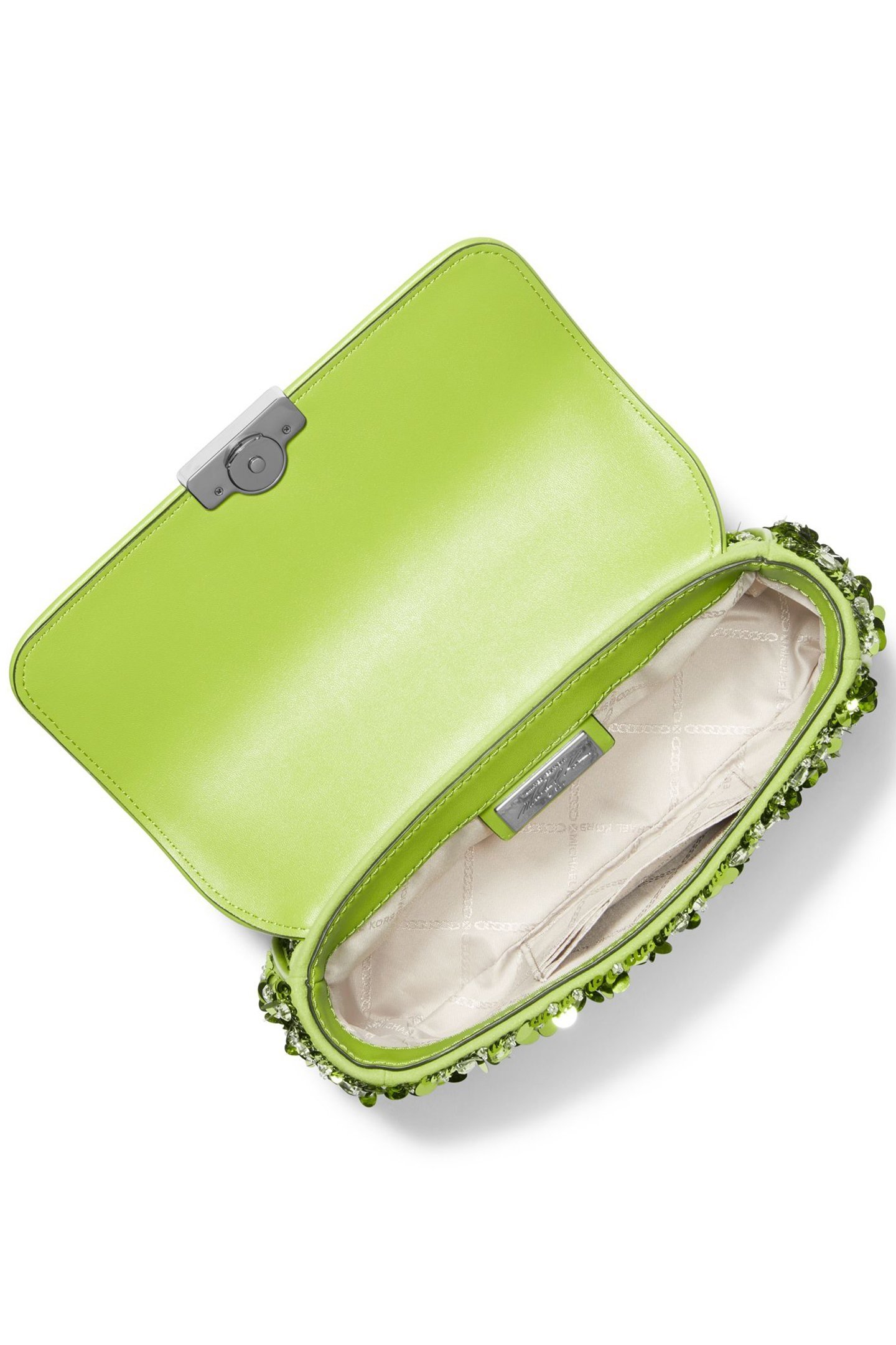 CHAIN SHOULDER BAG IN GREEN SEQUINS 3