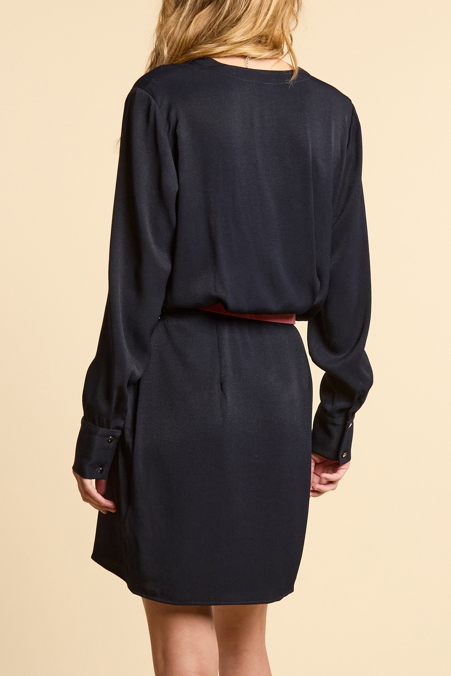 FLUID NAVY WRAP DRESS NAVY 2