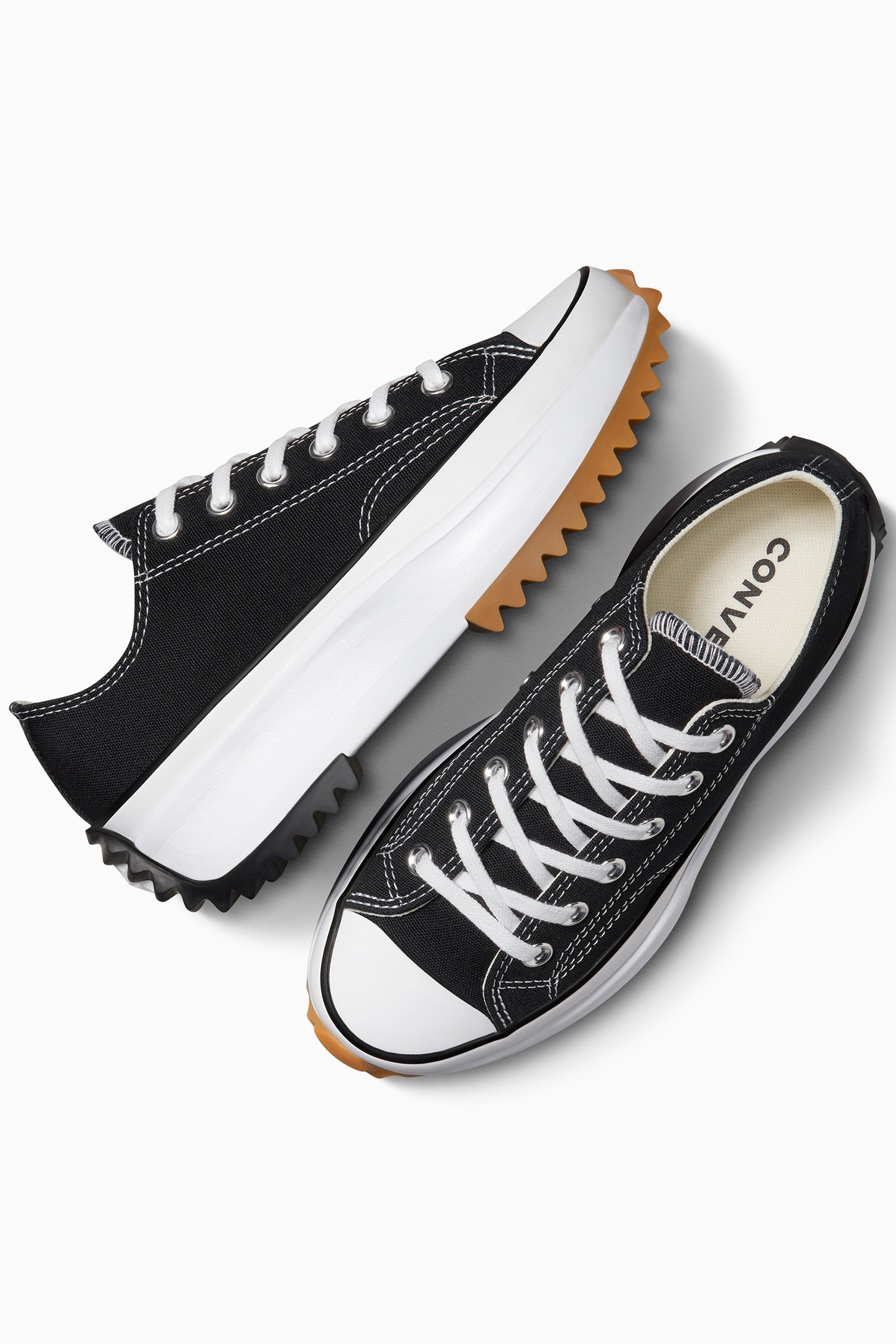 UNISEX RUN STAR HIKE CANVAS PLATFORM BLACK/WHITE/GUM 8