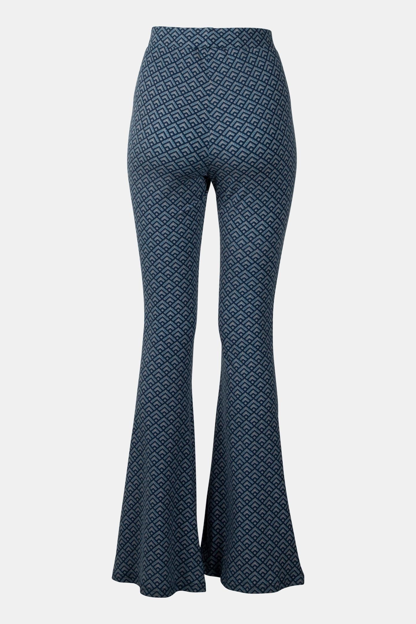 SMALL GEO PEACHED EXTRA FLARE PANTS DARK PETROL 4