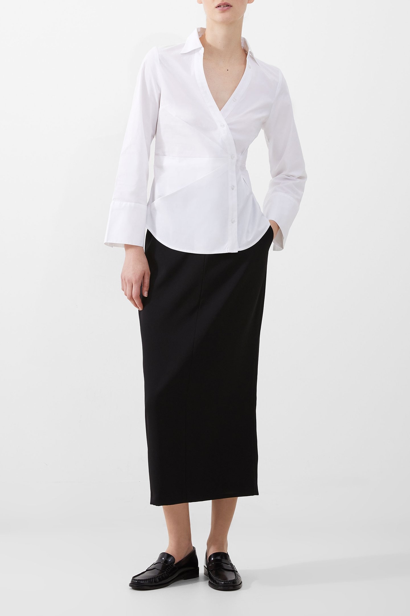 ISABELLE POPLIN ASYMMETRIC SHI LINEN WHITE 1