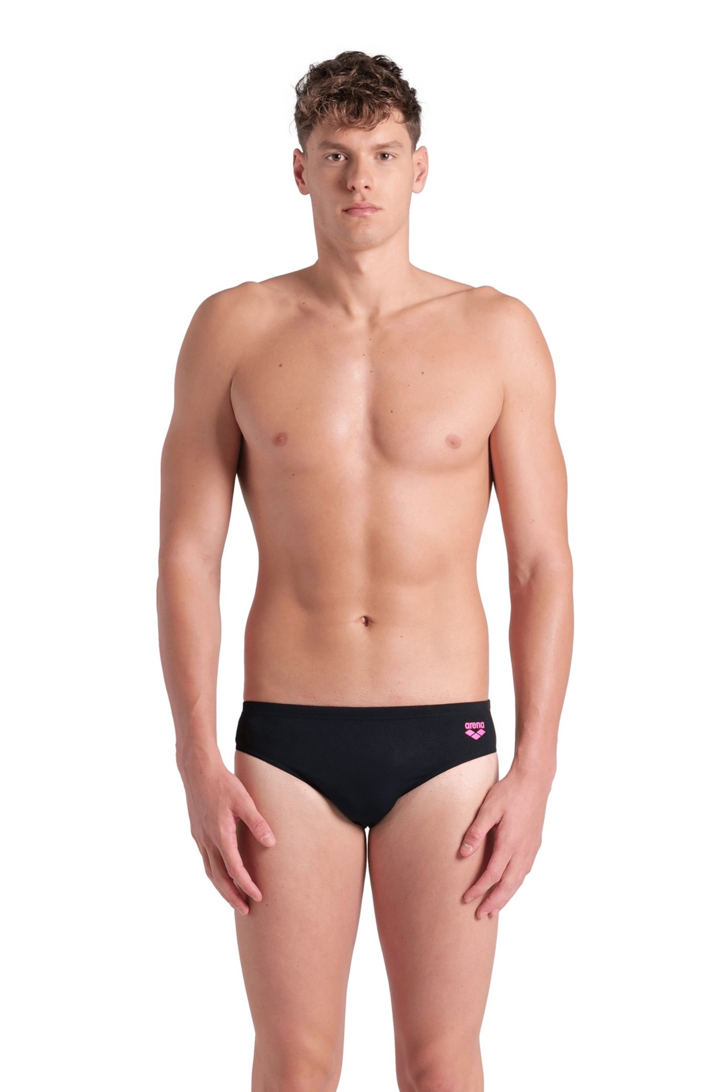 MEN'S ARENA AIRBRUSH GRAPHIC SWIM BRIEFS BLACK 1
