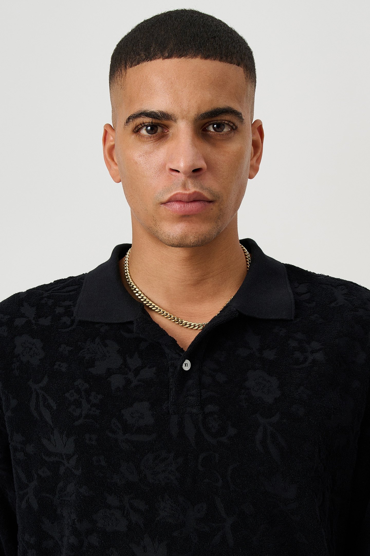 ROBERT PLUSH L/S POLO SHIRT BLACK 6