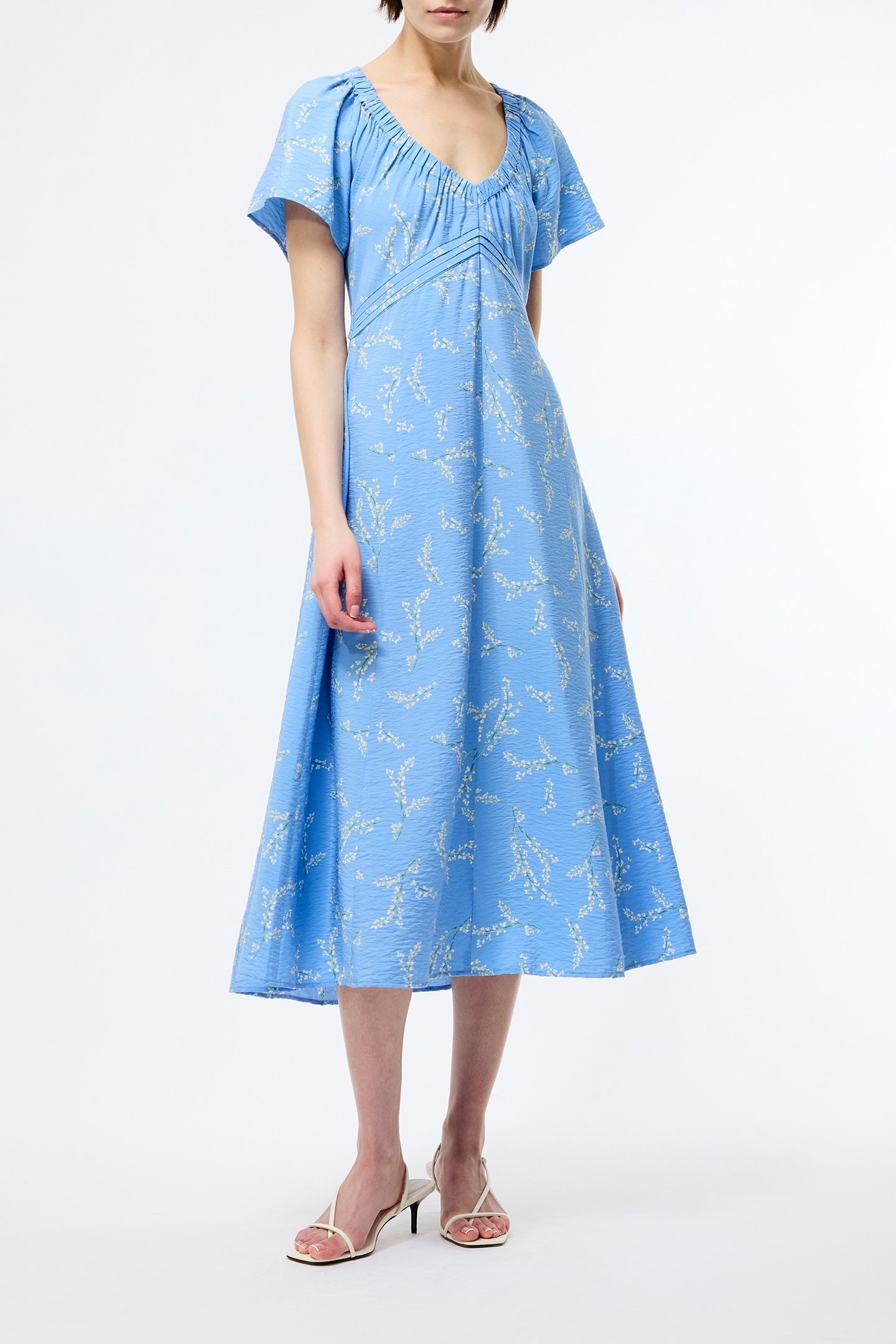 DANIELLA FARON DRAPE V NK MIDI CORNFLOWER MULTI 1