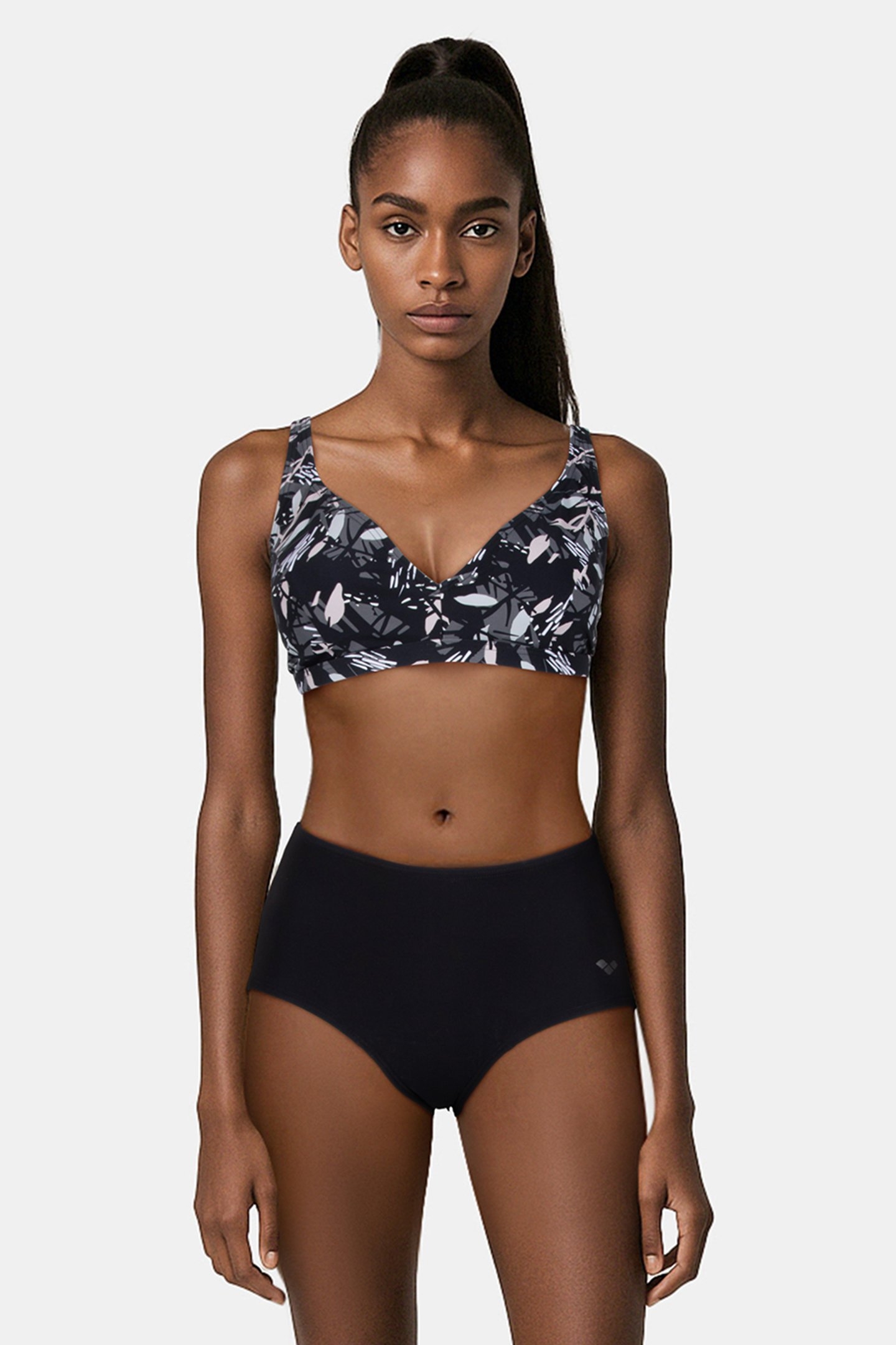 WOMEN'S BODYLIFT SWIMSUIT FRANCY TWO PIE BLACK WHITE MULTI 1