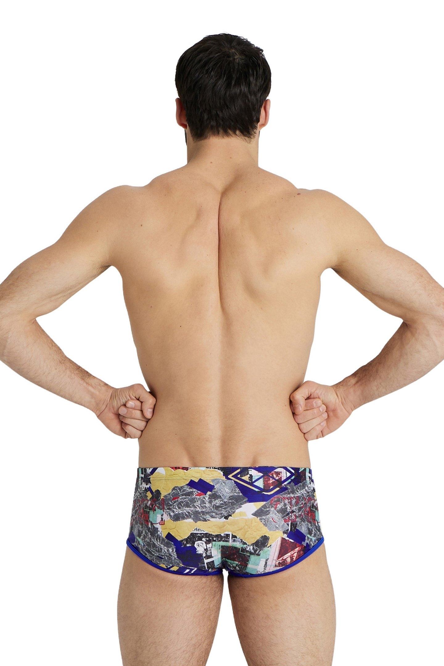 MEN'S ARENA ICONS SWIM LOW WAIST SHORT A NEON BLUE MULTI 2