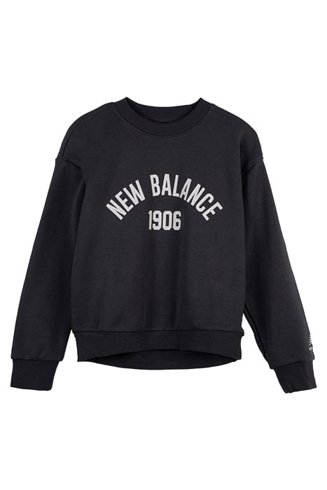 UNISEX ESSENTIALS VARSITY FLEECE CREW BLACK TOP 1