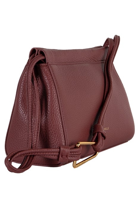 MINI SHOULDER BAG IN GRAINED LEATHER IN BRANDY 4