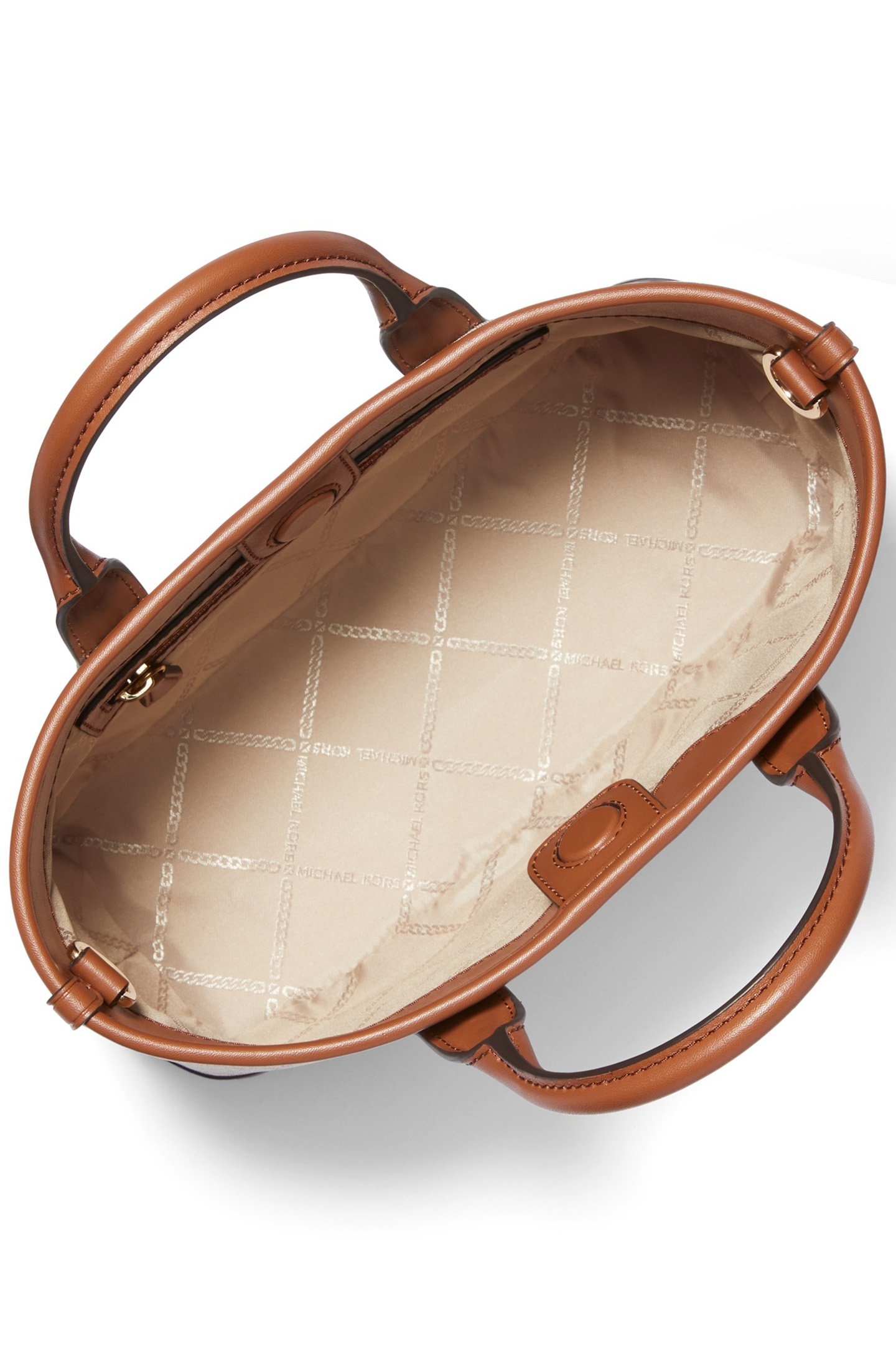 SATCHEL BAG IN CREAM AND BROWN 4