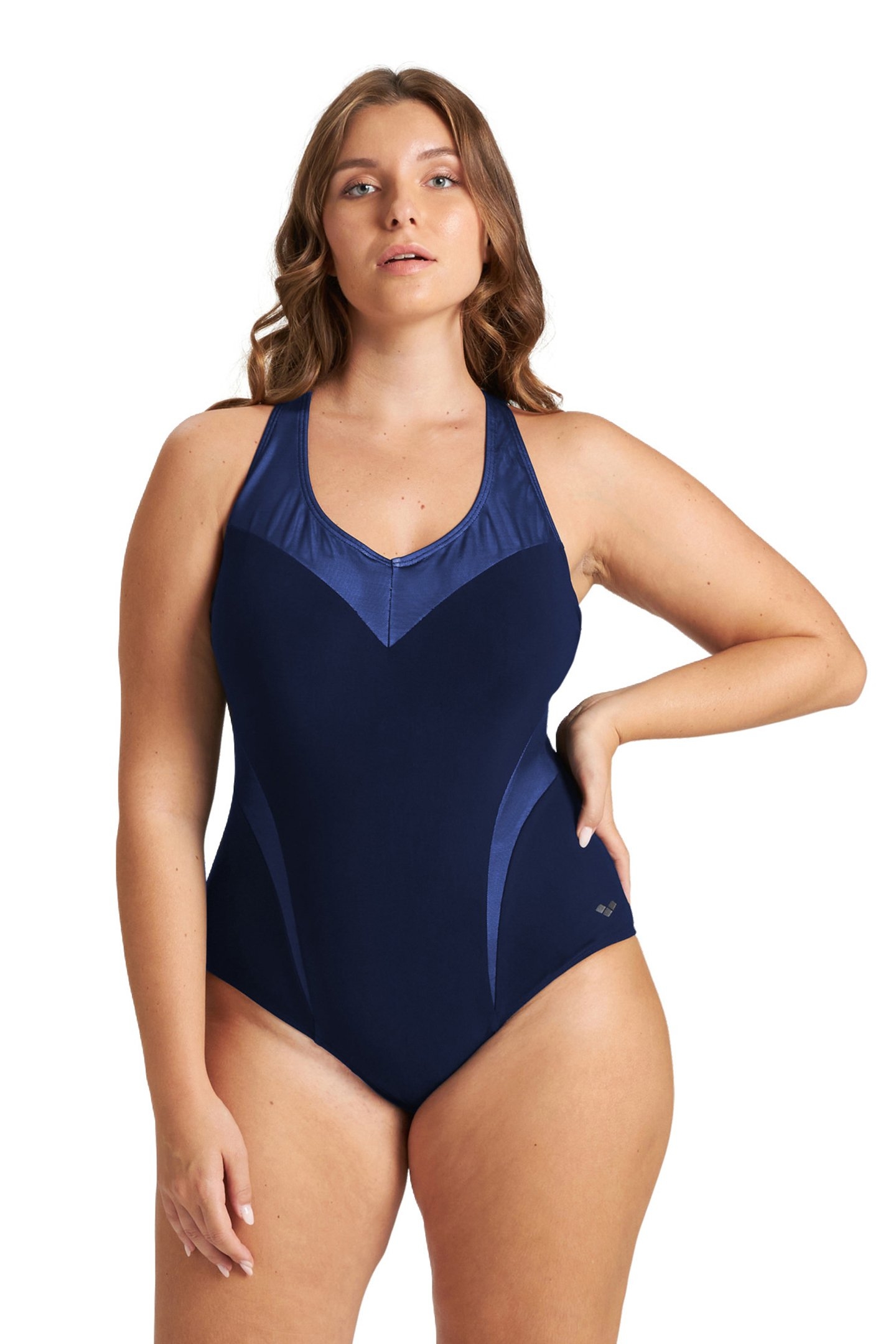 W ISABEL LIGHT CROSS BACK ONE PIECE PLUS NAVY BRIGHT BLUE 1