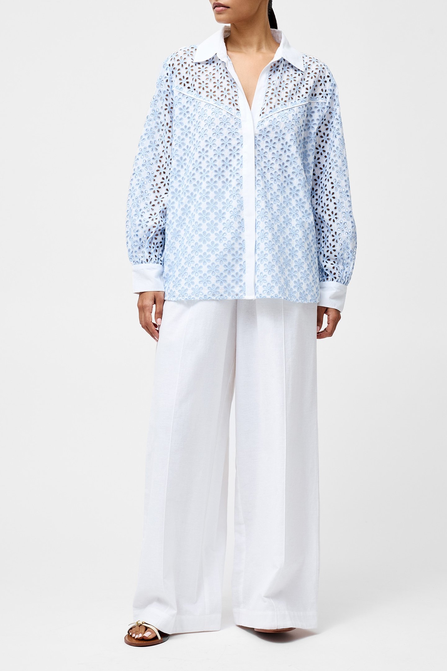 GALINA COTTON EMBROIDERED SHIR SKY BLUE 1