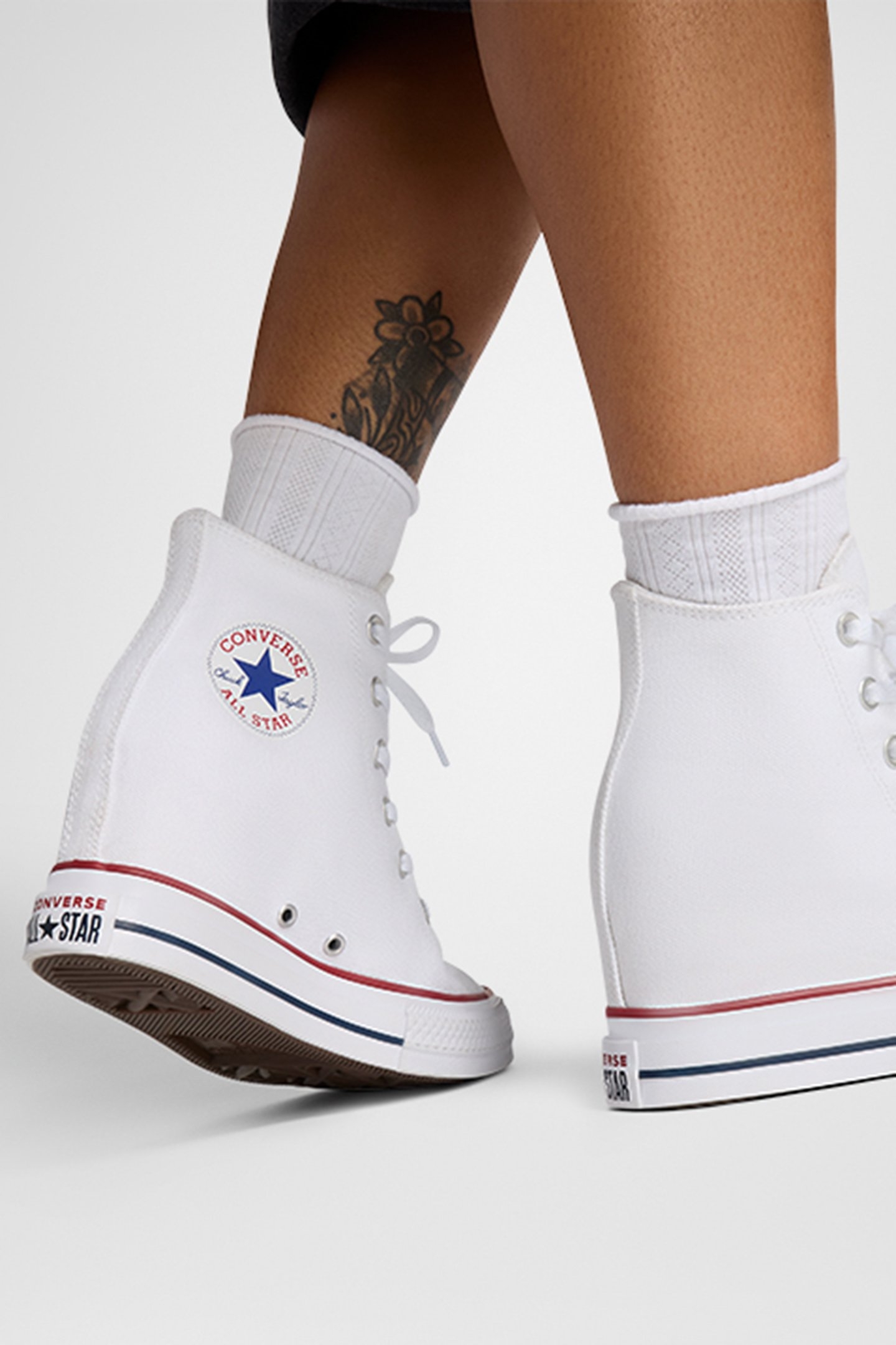 CTAS WEDGE HI WHITE/RED WHITE/RED 3