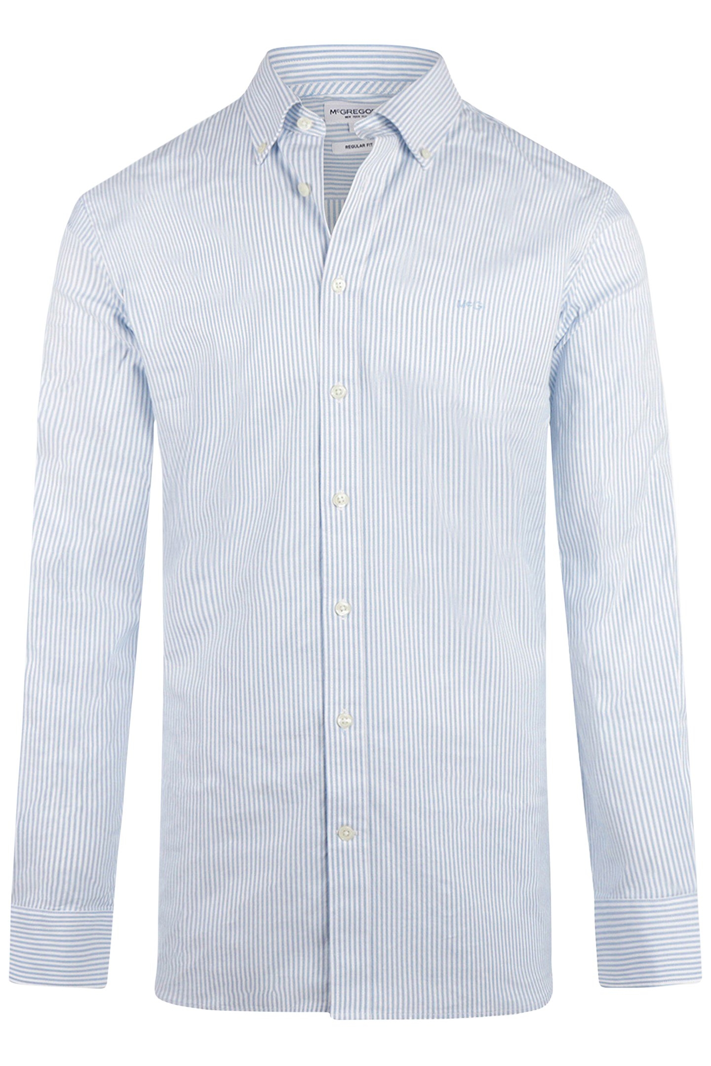 STRETCH OXFORD SHIRT SMALL STRIPE LIGHT BLUE 1