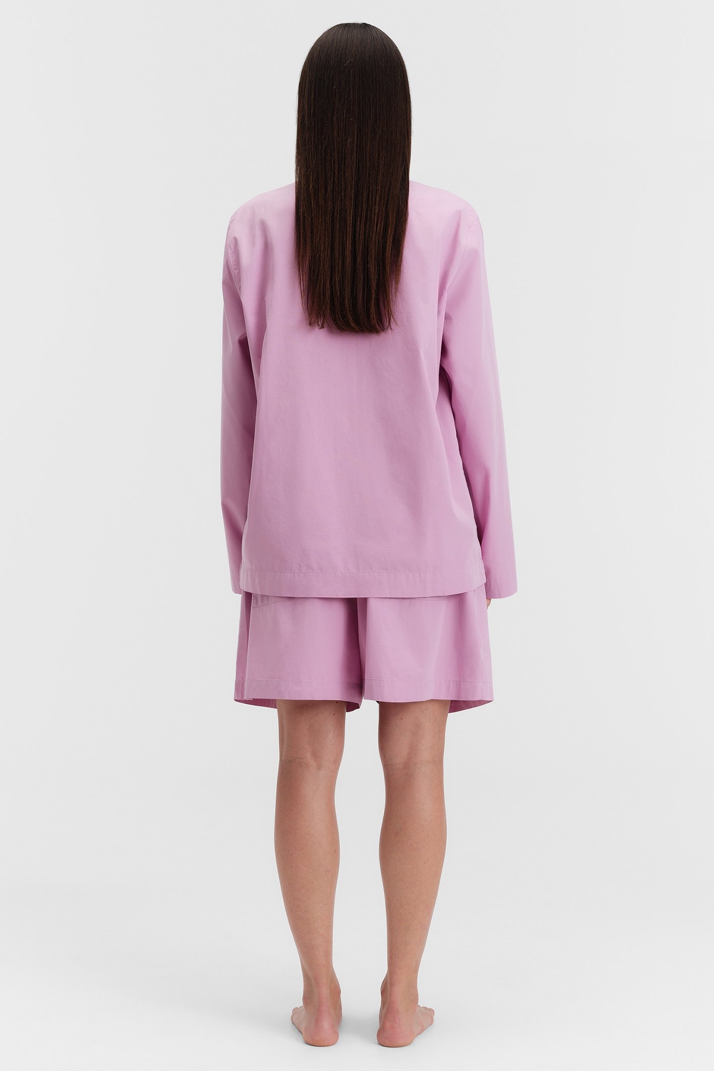 UNISEX POPLIN PYJAMAS SHORTS PURPLE PINK 3