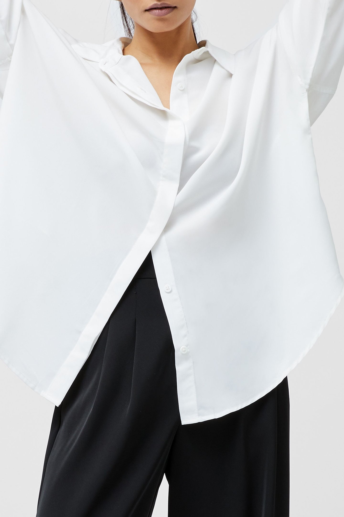 CAPRINA CREPE LS BUTTON SHIRT WINTER WHITE 4