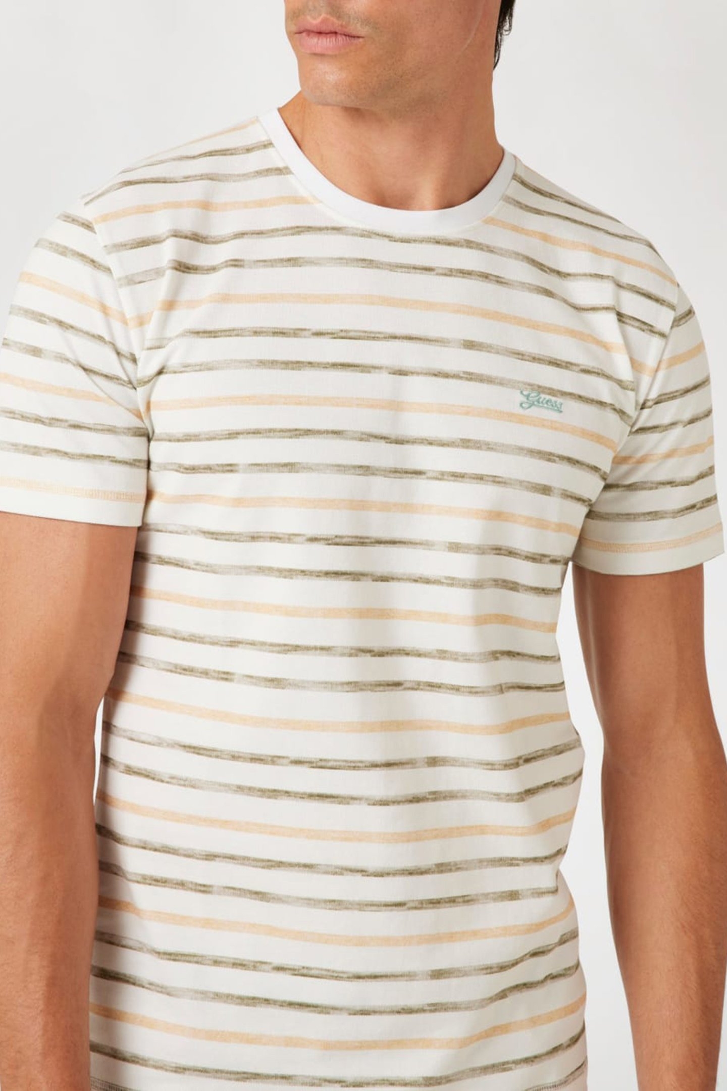 SS CN STRIPED TEE WHITE/GREEN STONE/DU 6