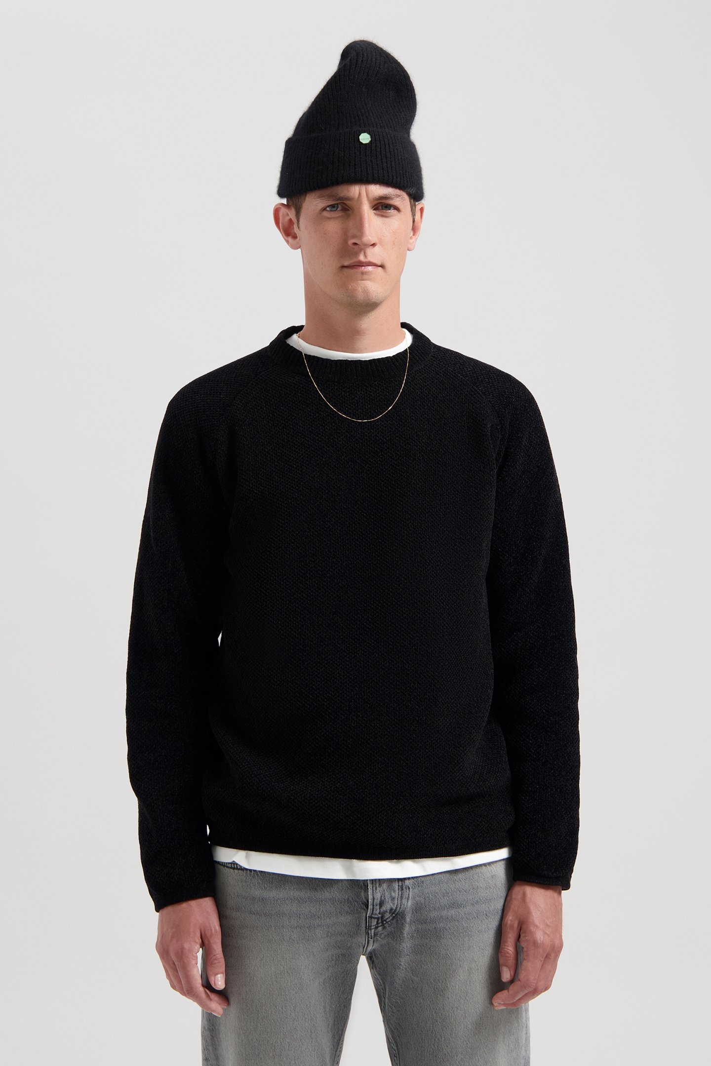 DS_CHENILLE KNIT CREWNECK BLACK 1