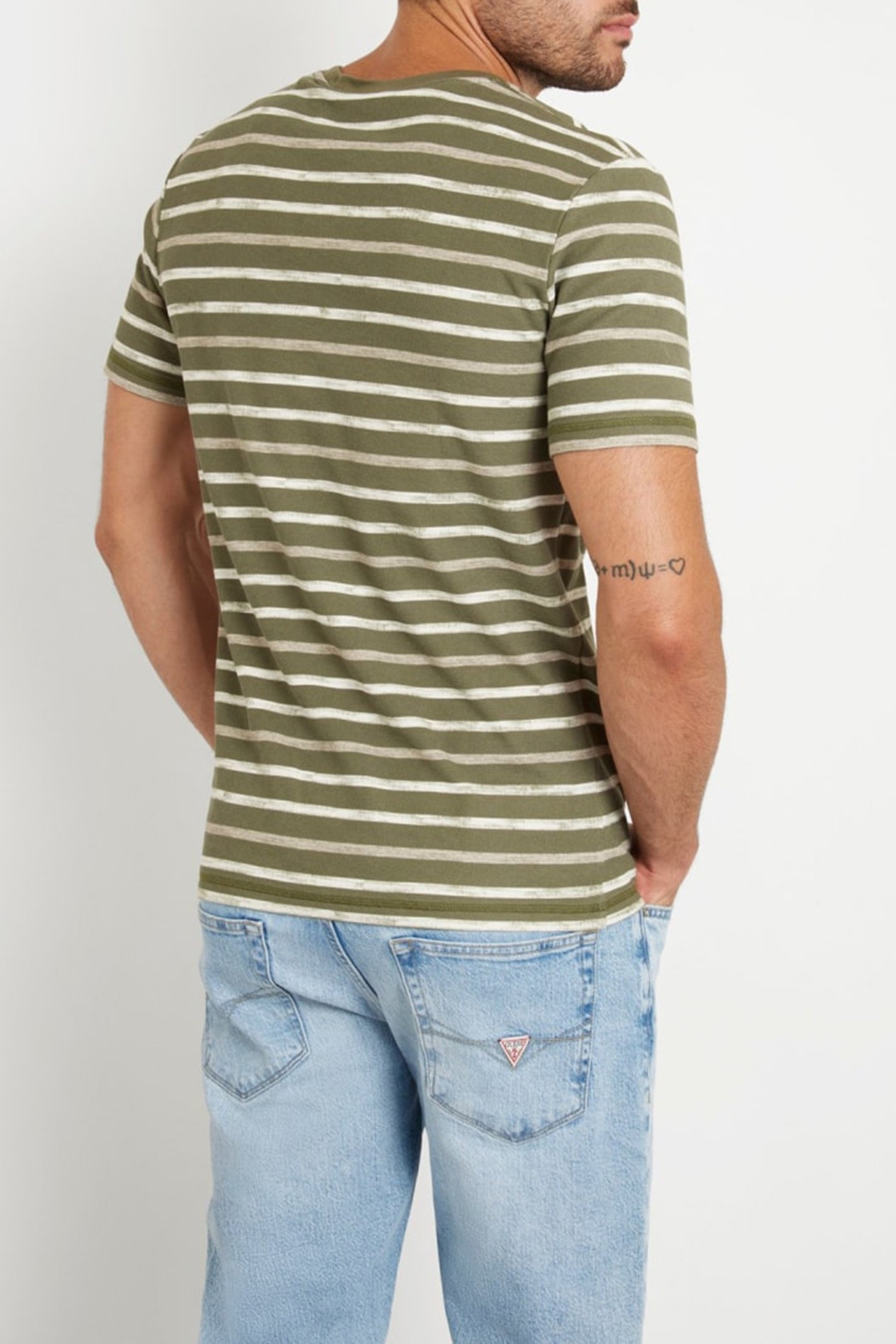 SS CN STRIPED TEE OLIVE/HAZEL/PEARL WH 2