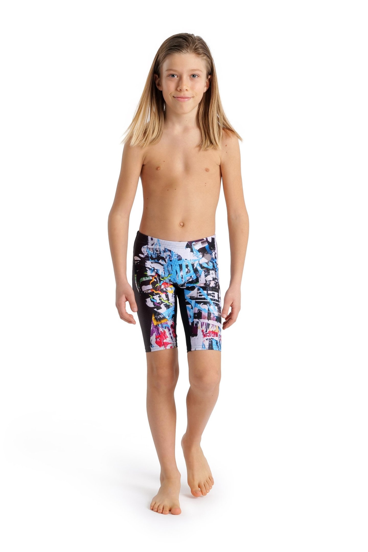 BOY'S SWIM JAMMER PLACEMENT BLACK MULTI 1