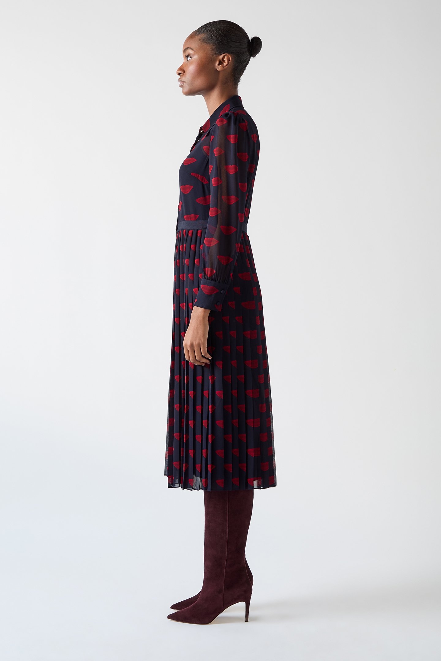 DR TALLIS LIPS DRESS NAVY/RED 3