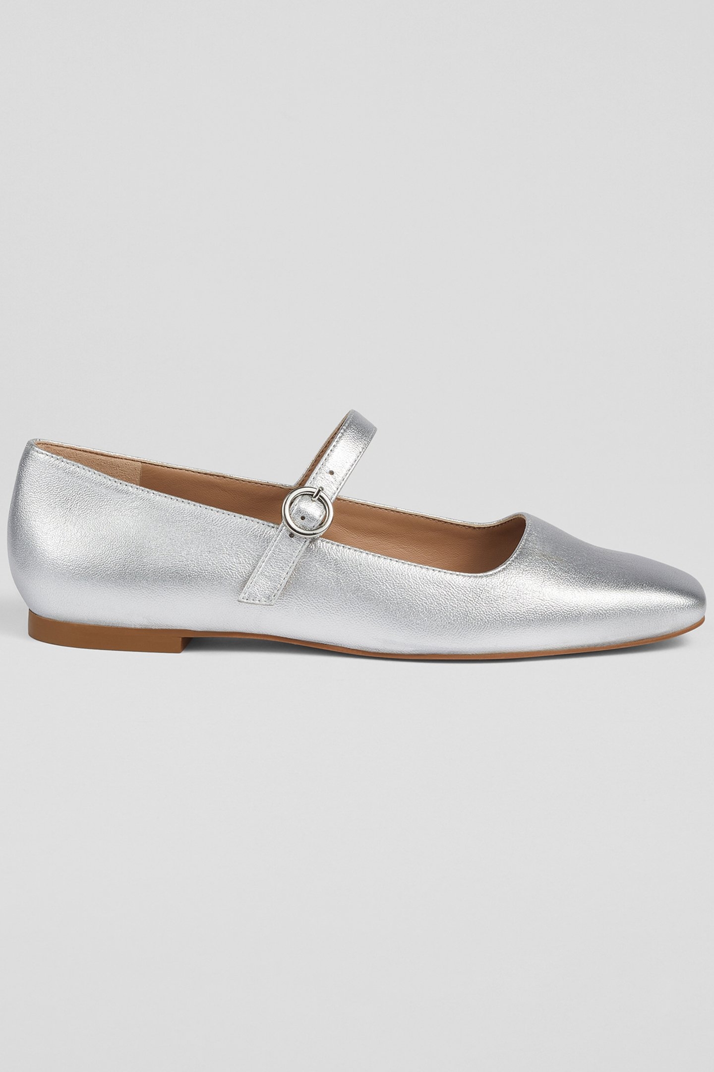 FL WILLOW MARY JANE FLAT SILVER 1