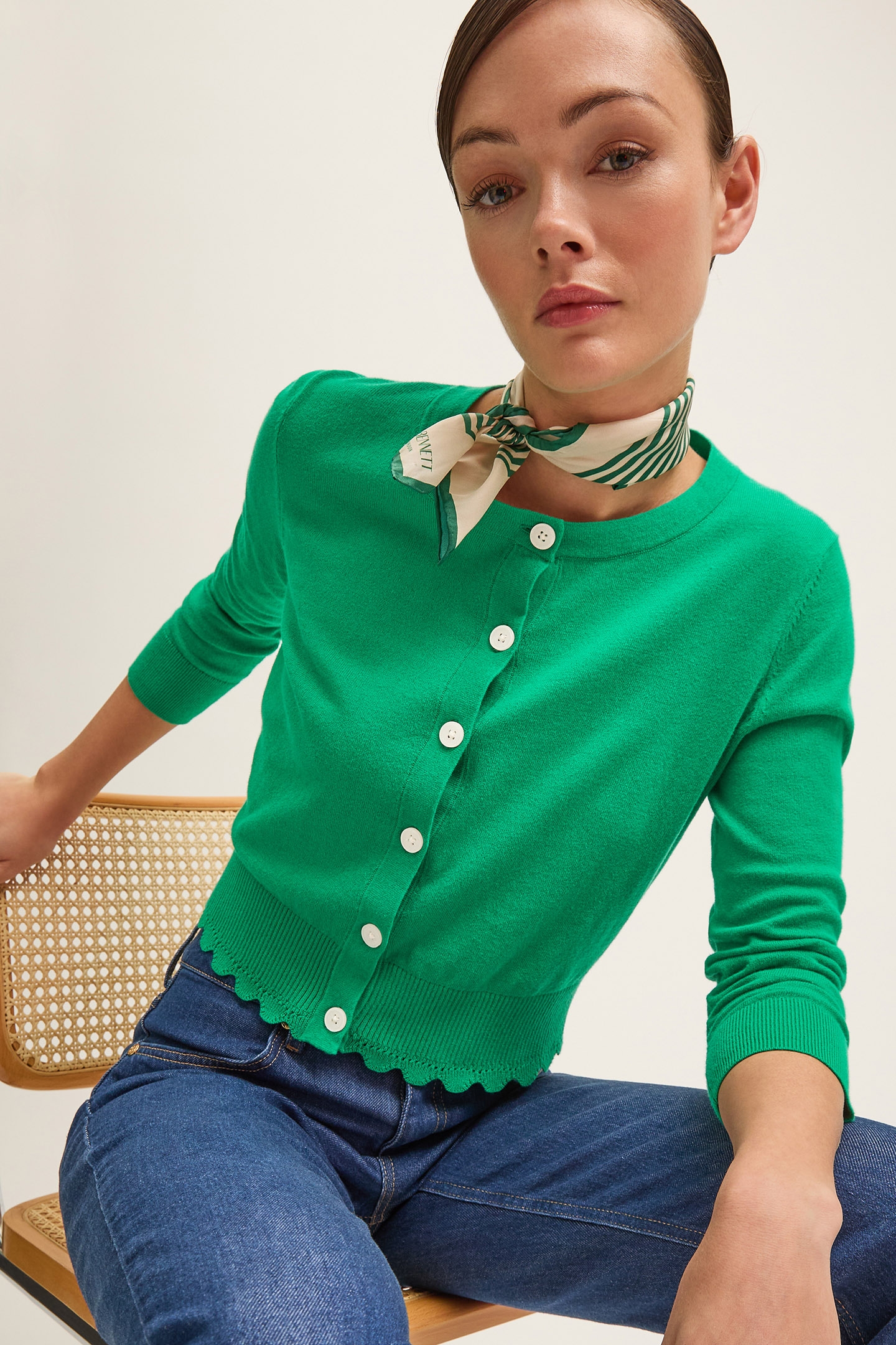 CD VANESSA CREW CARDIGAN BRIGHT GREEN 2