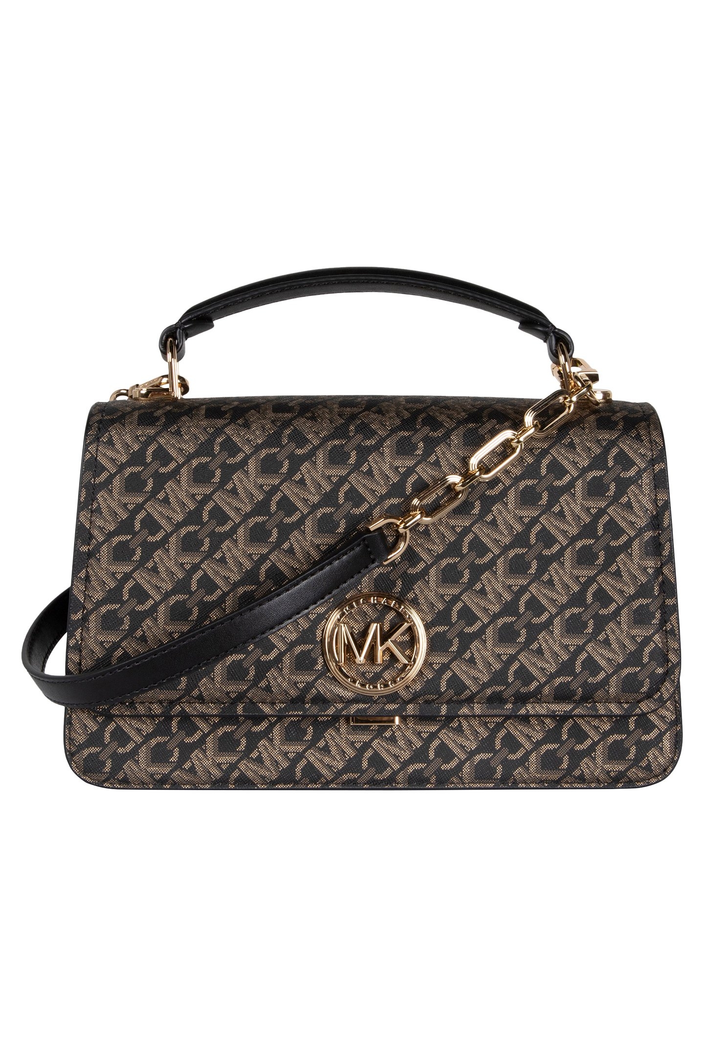 MD EW TH CHN SATCHEL BLK/PALEGOLD 2