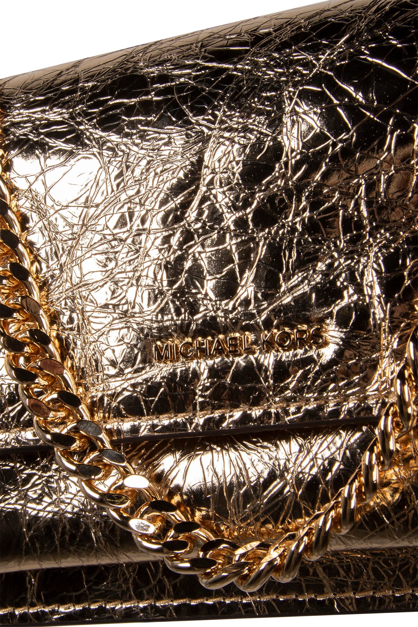 LEATHER SHOULDER BAG IN PALE GOLD 5