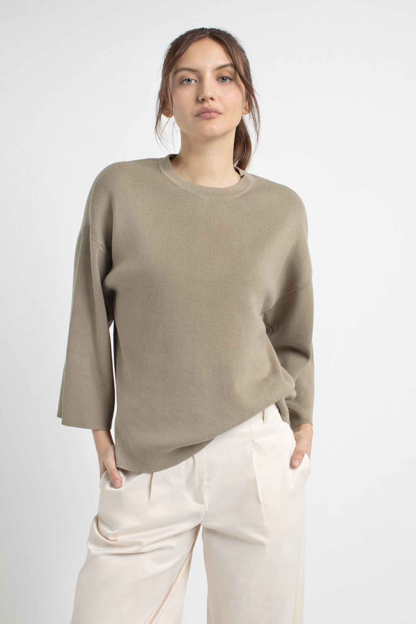 JAMES SWEATER LIGHT OLIVE 1