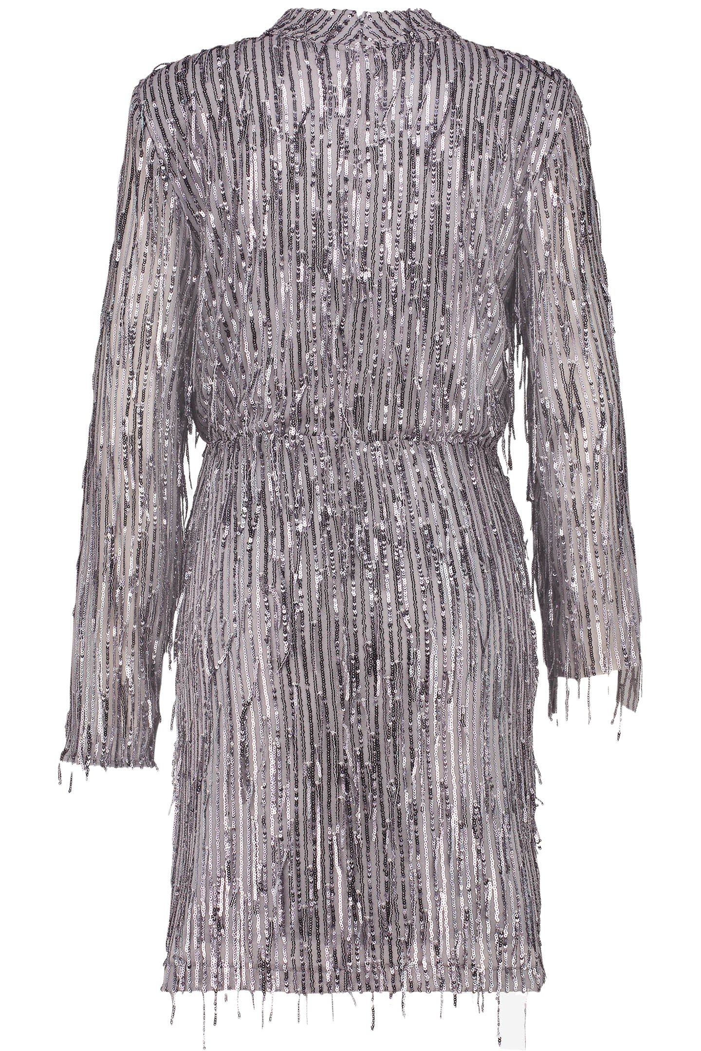 FRASY - PARTY DRESSES GREY FRINGED 5
