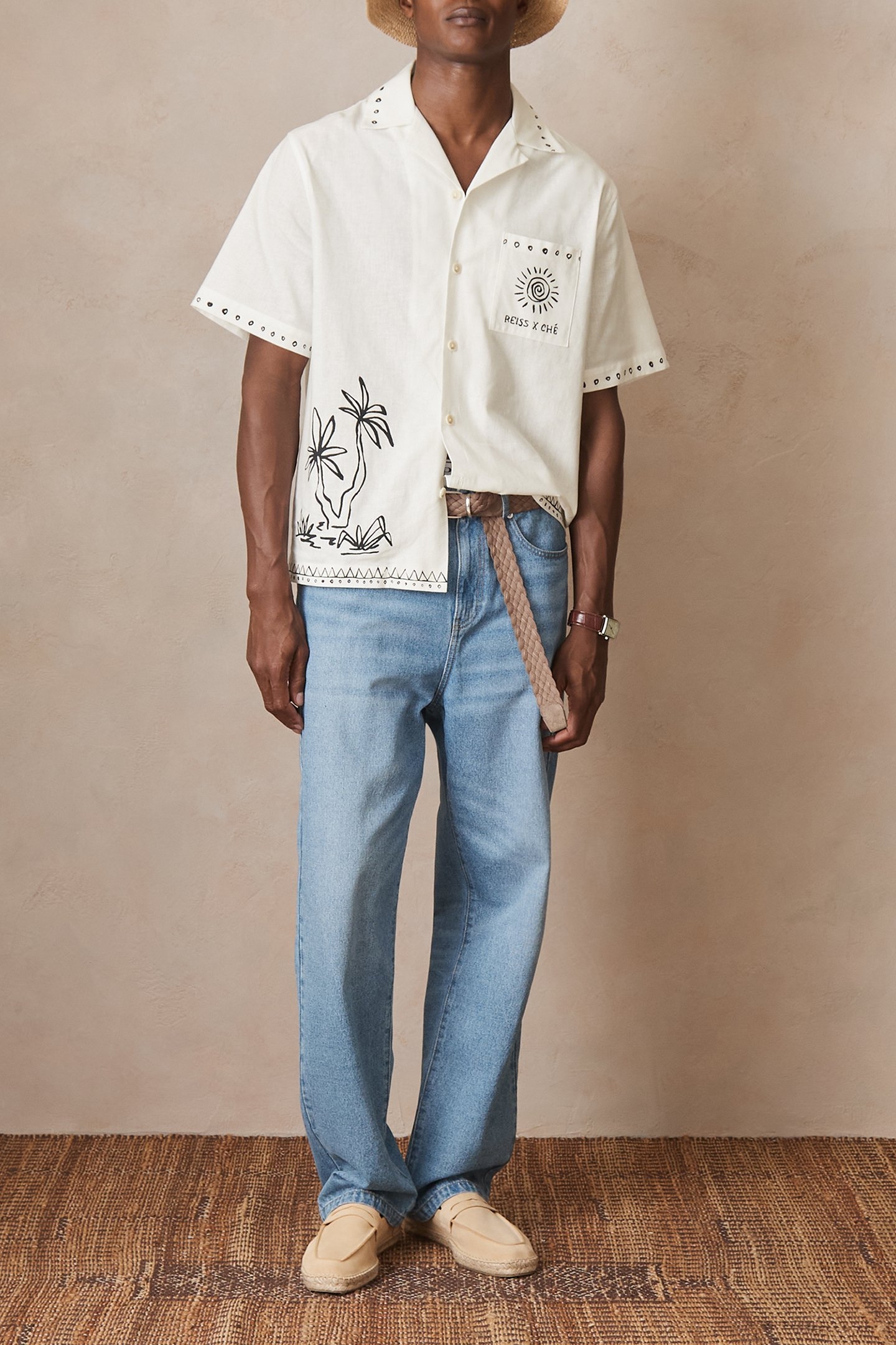 SS BRUSHSTROKE PRINTED LINEN CUBAN SHIRT WHITE 5