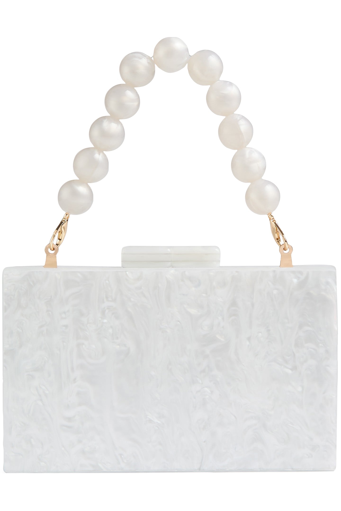 CU MAEVE RESIN BOX CLUTCH ECRU 1