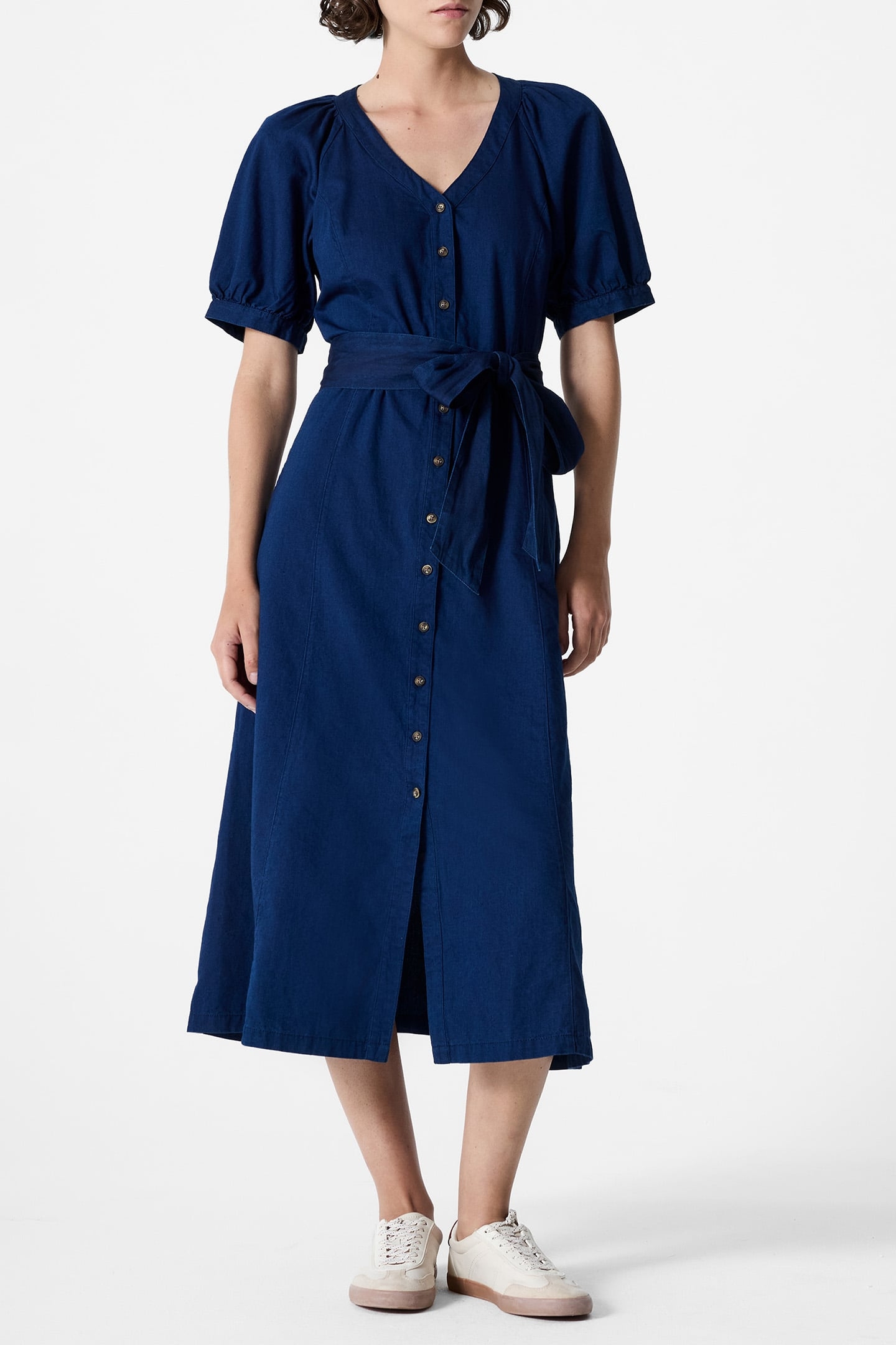 ZAVES CHAMBRAY SS DRESS CHAMBRAY BLUE 1