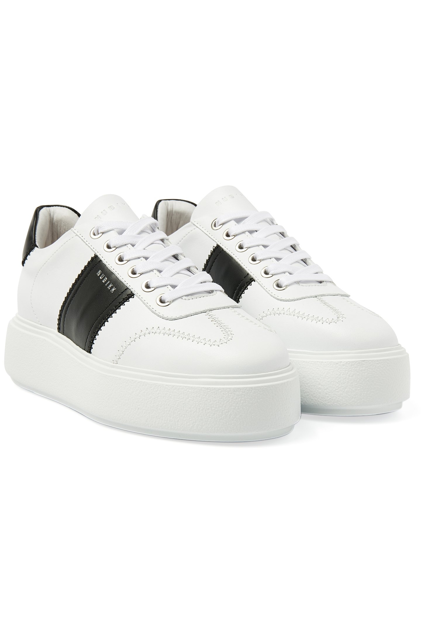 ELISE WING WHITE LEATHER - BLACK 2