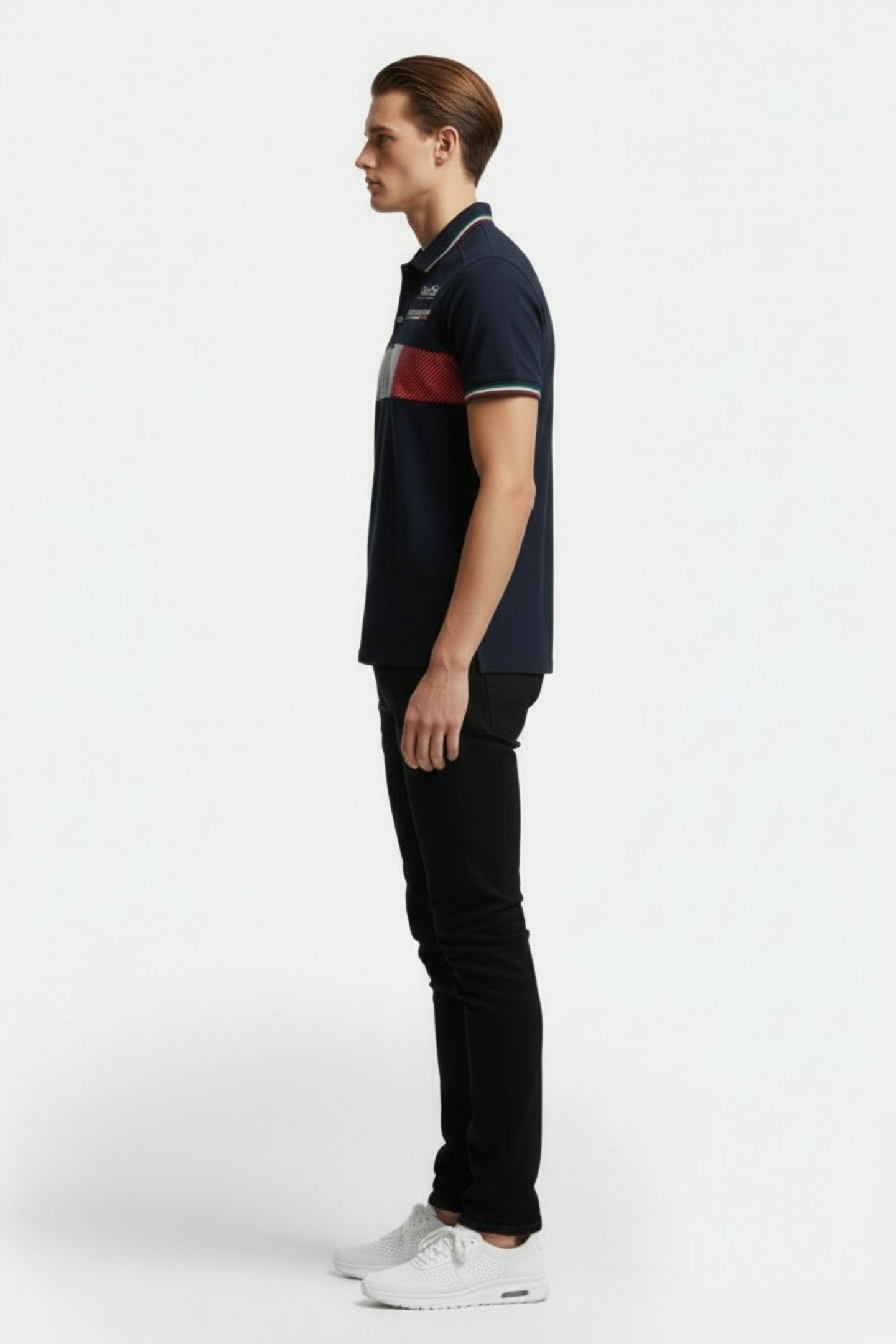 FIN POLOSHIRT SOLID NAVY LEN 3