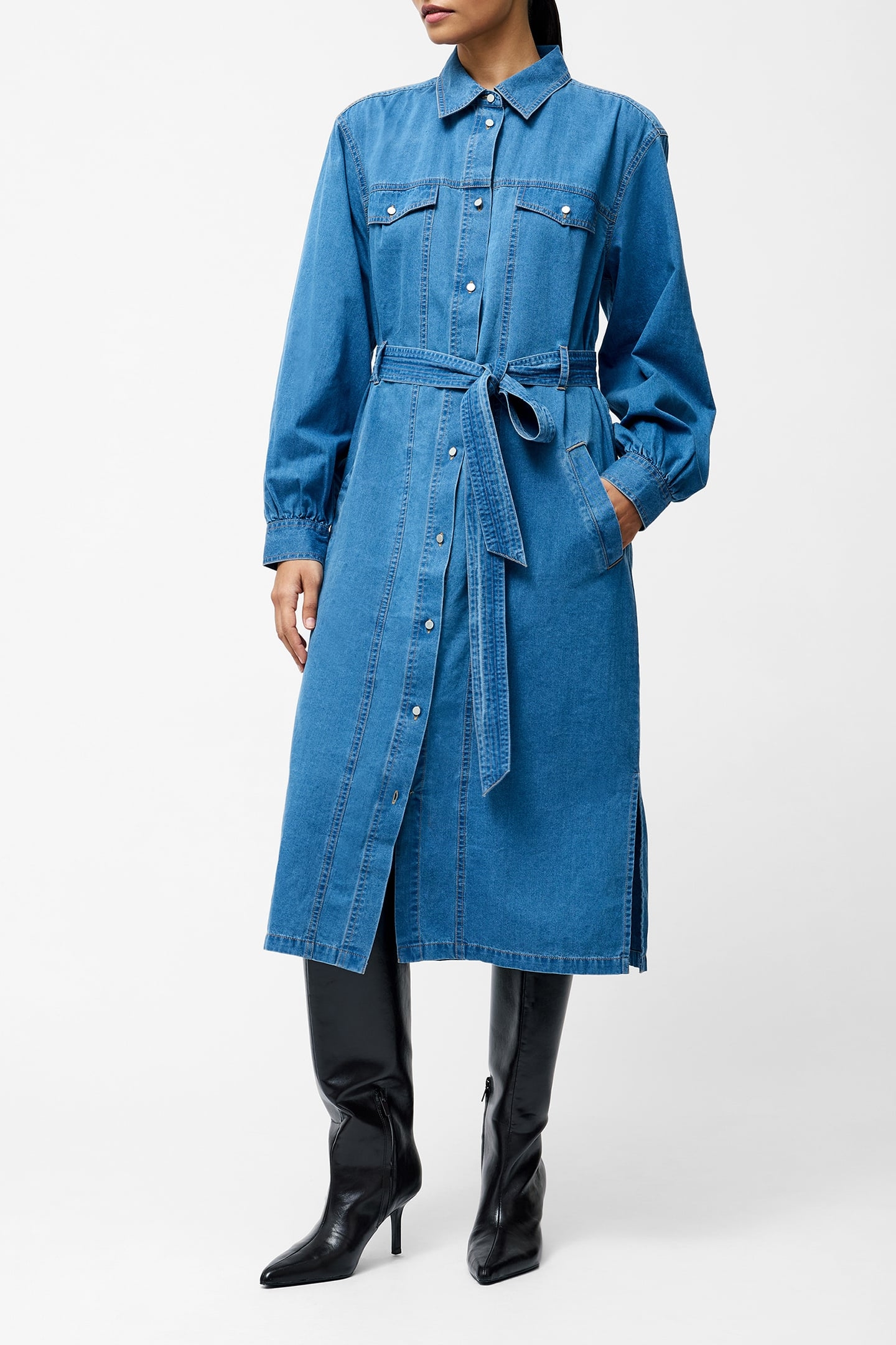 ZAVES CHAMBRAY DENIM DRESSS VINTAGE 3